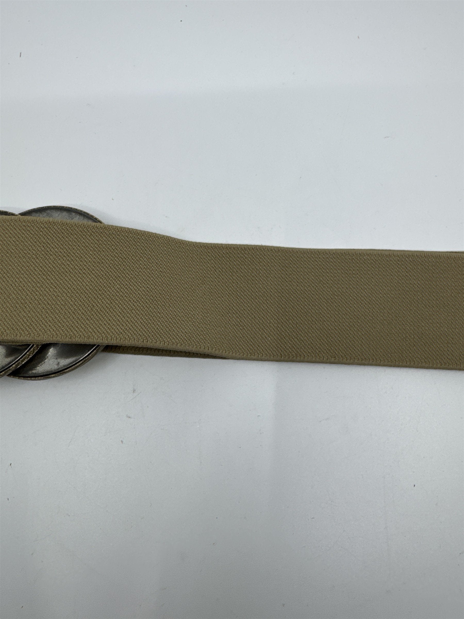 Women's Tan/Beige O-Ring Fashionable Elastic Belt