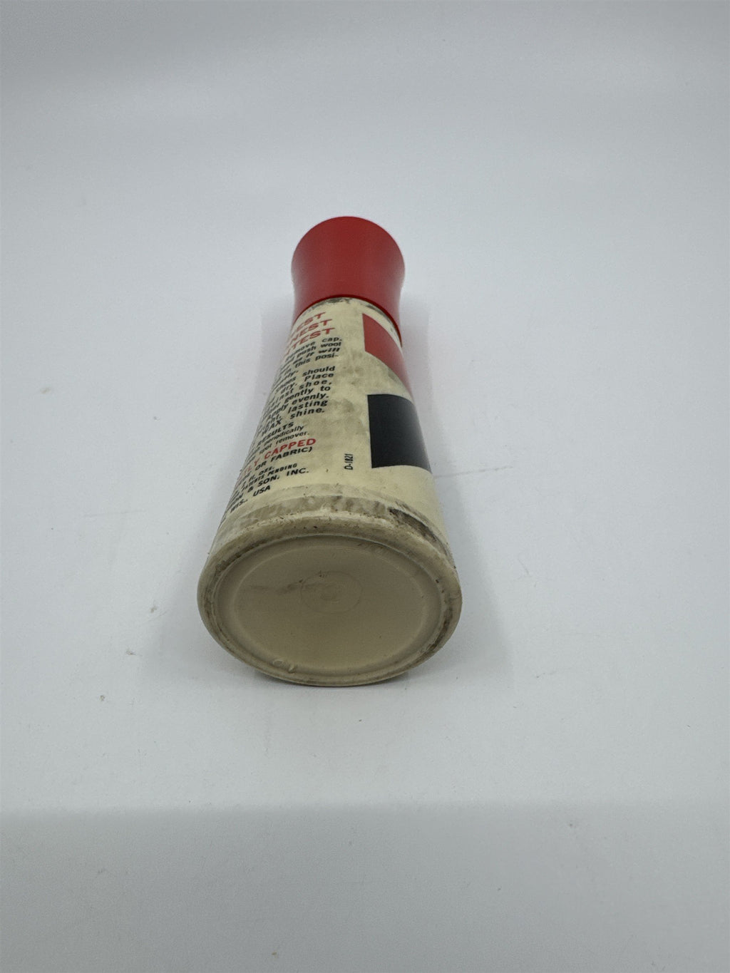 Vintage Johnson's 2 Oz Self Shining Black Polish Plastic Bottle W/ Some Contents