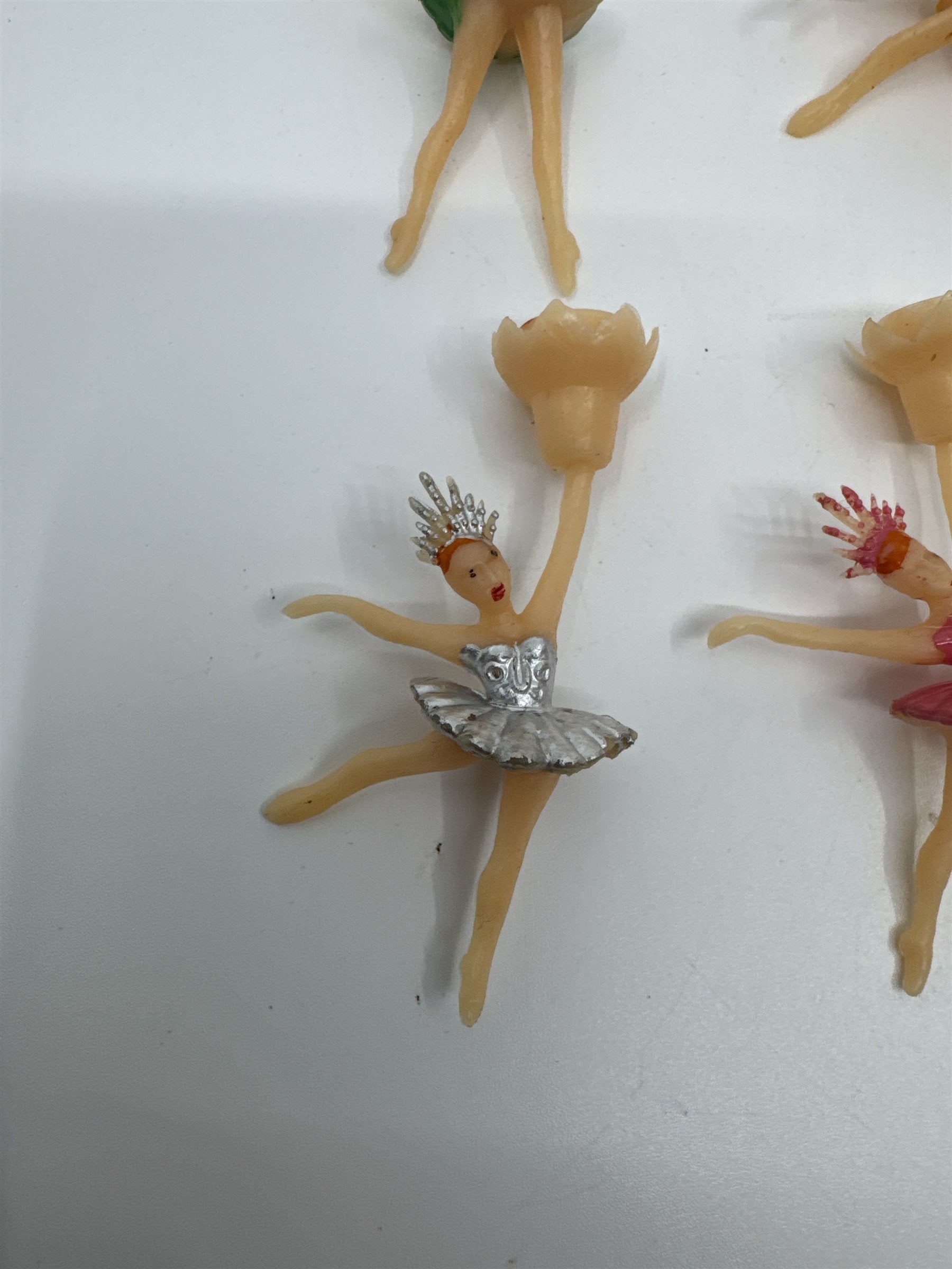 Set of 6 Vintage Ballerina/Tutus Cake Toppers/Candle Holders For Birthday Cakes