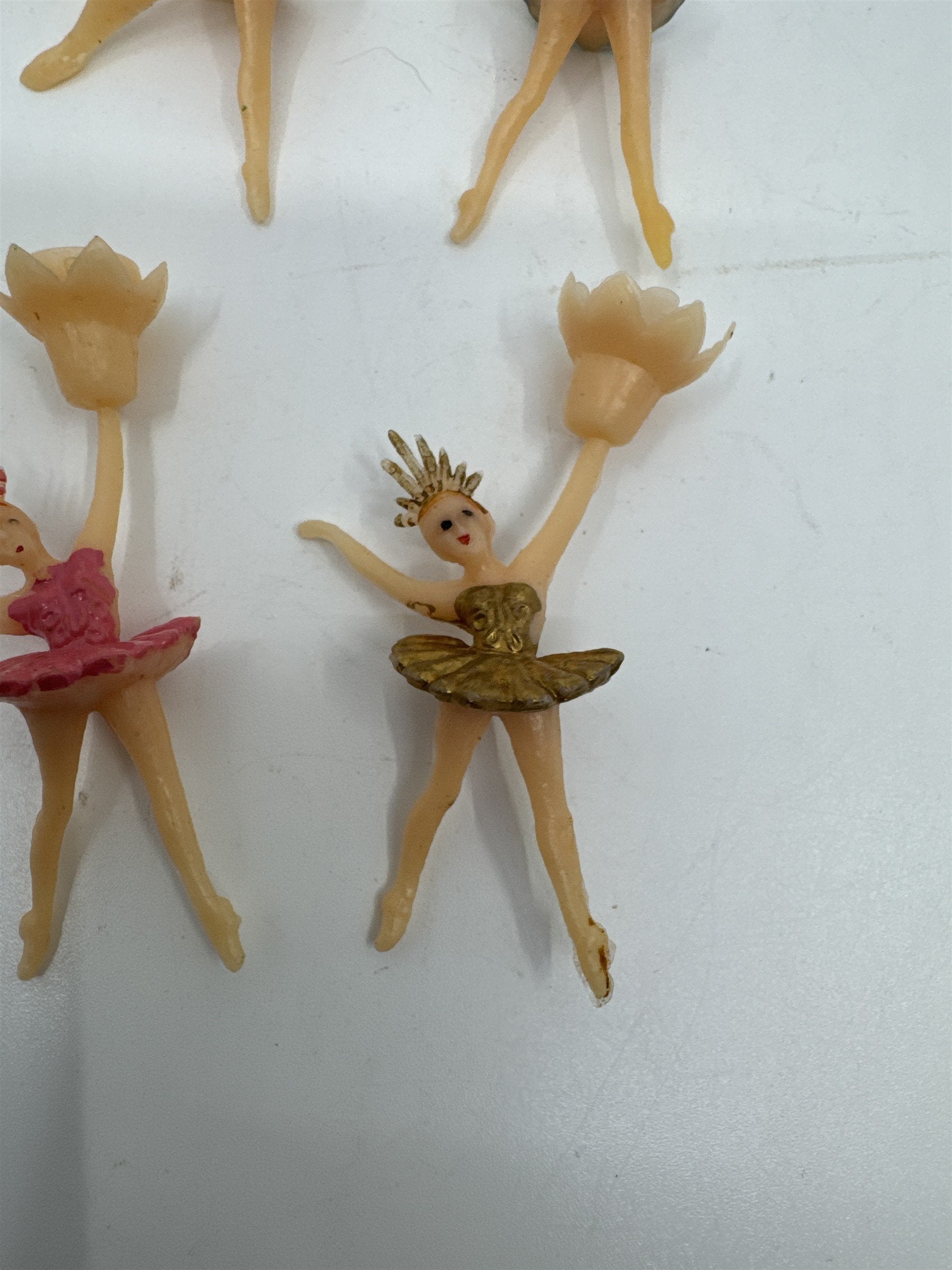 Set of 6 Vintage Ballerina/Tutus Cake Toppers/Candle Holders For Birthday Cakes