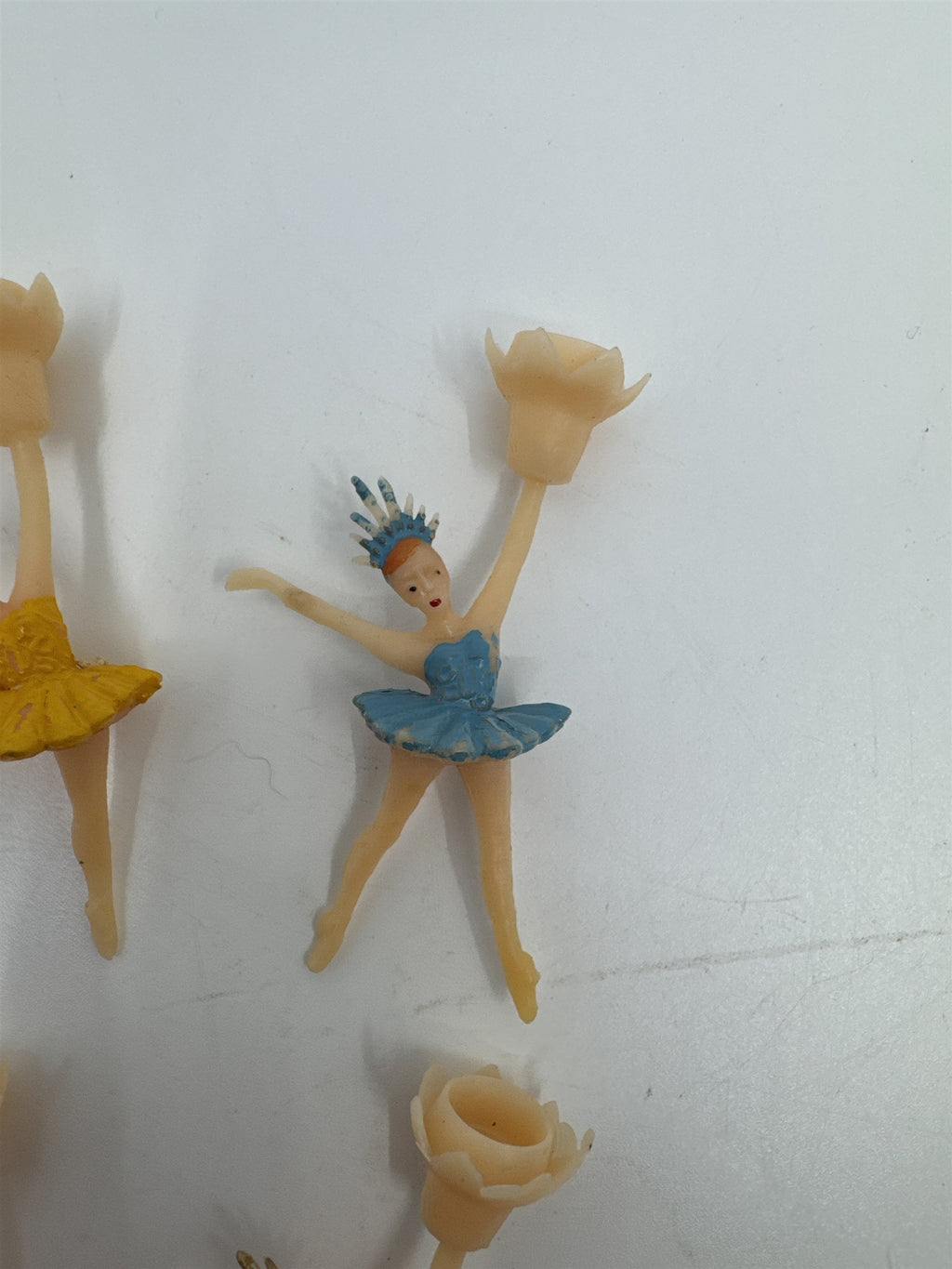 Set of 6 Vintage Ballerina/Tutus Cake Toppers/Candle Holders For Birthday Cakes