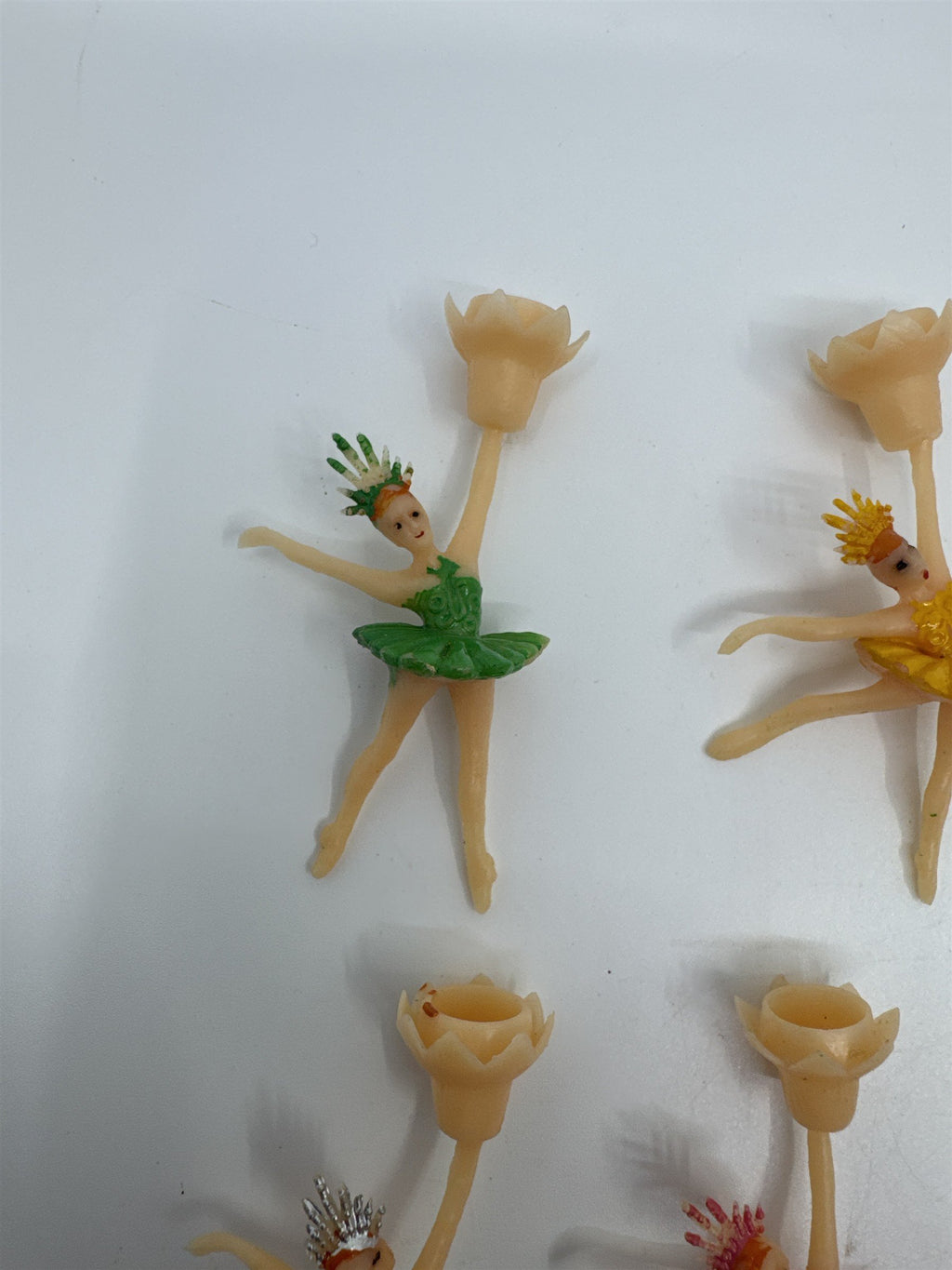 Set of 6 Vintage Ballerina/Tutus Cake Toppers/Candle Holders For Birthday Cakes