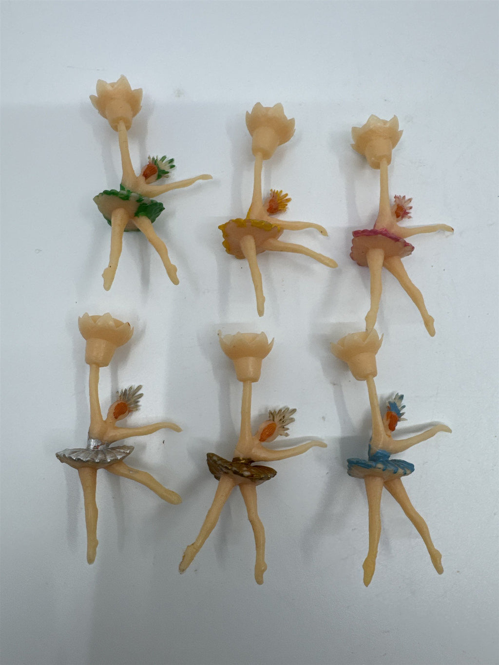 Set of 6 Vintage Ballerina/Tutus Cake Toppers/Candle Holders For Birthday Cakes