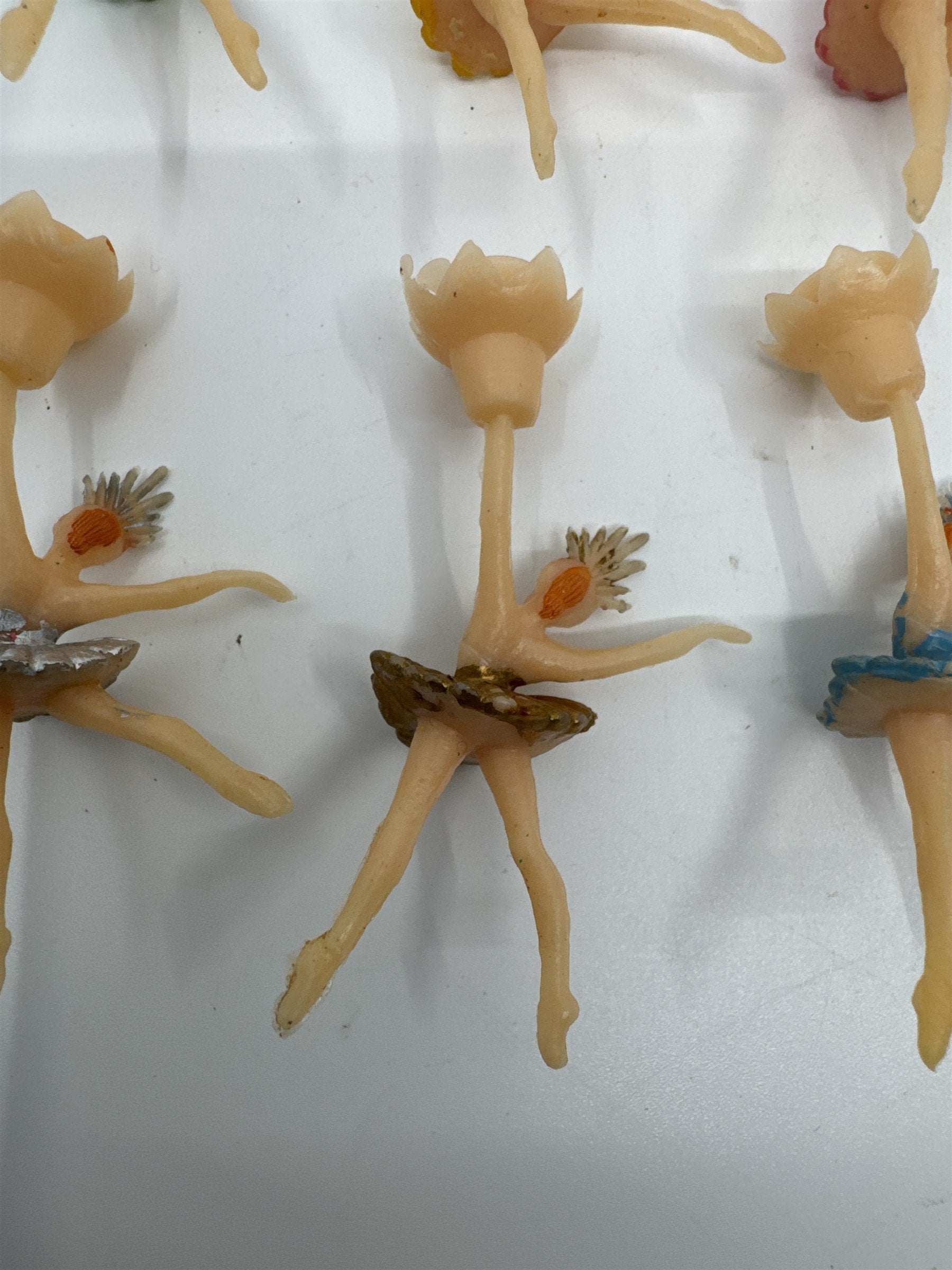 Set of 6 Vintage Ballerina/Tutus Cake Toppers/Candle Holders For Birthday Cakes