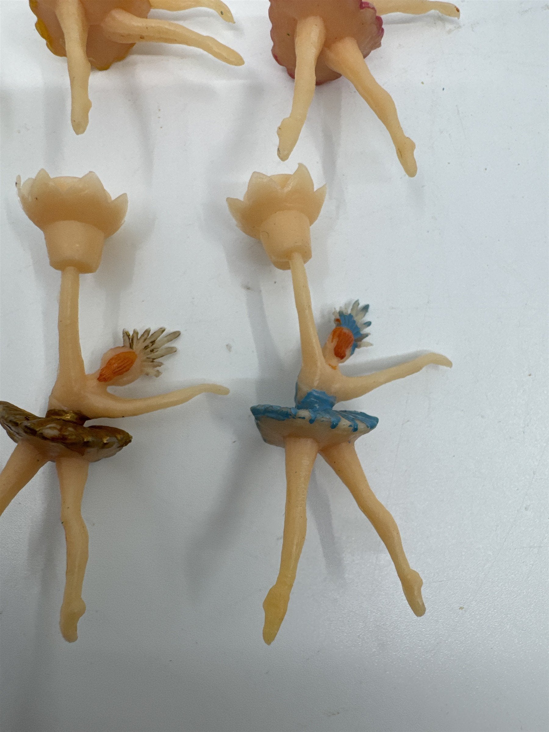 Set of 6 Vintage Ballerina/Tutus Cake Toppers/Candle Holders For Birthday Cakes