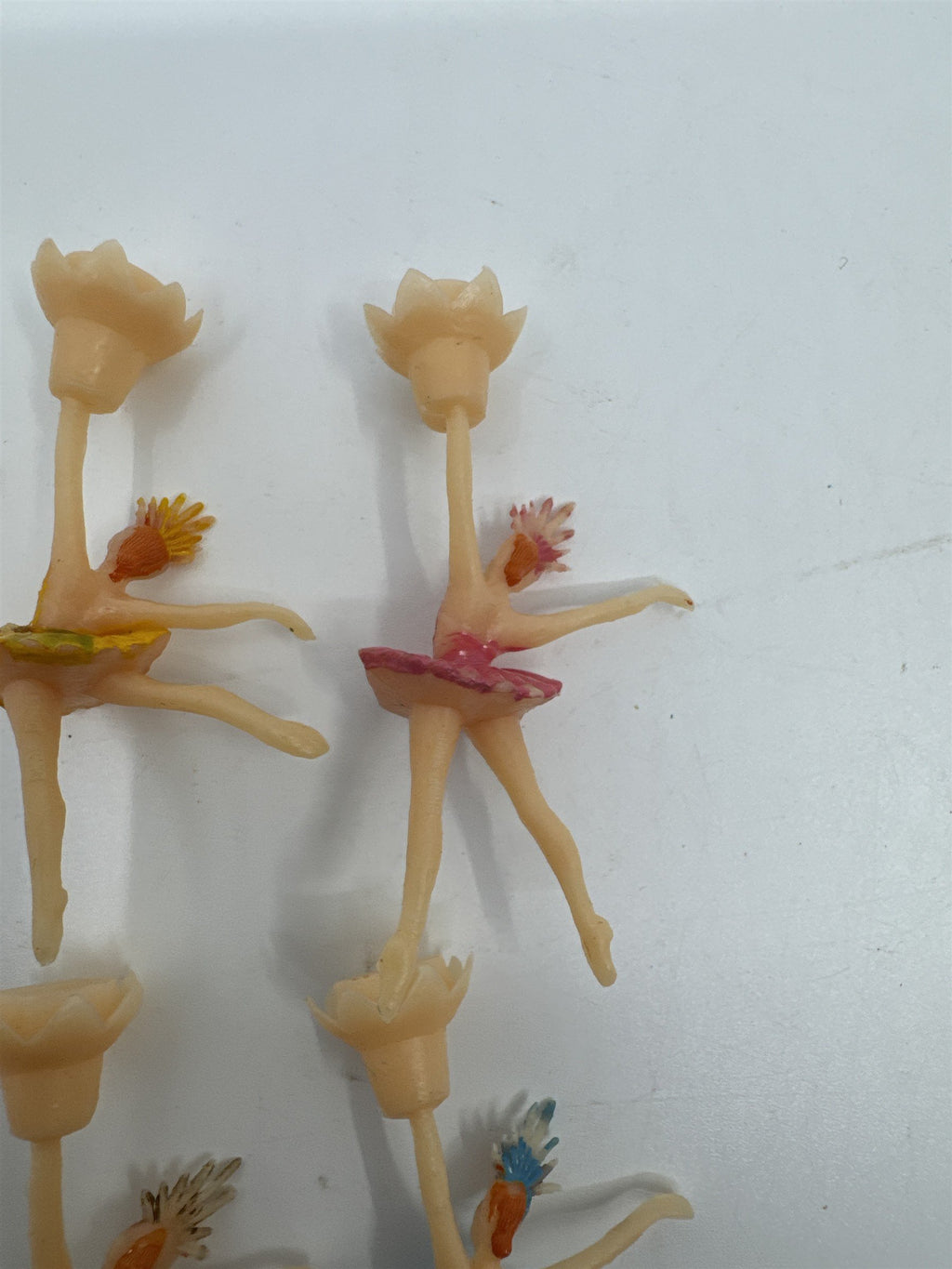 Set of 6 Vintage Ballerina/Tutus Cake Toppers/Candle Holders For Birthday Cakes