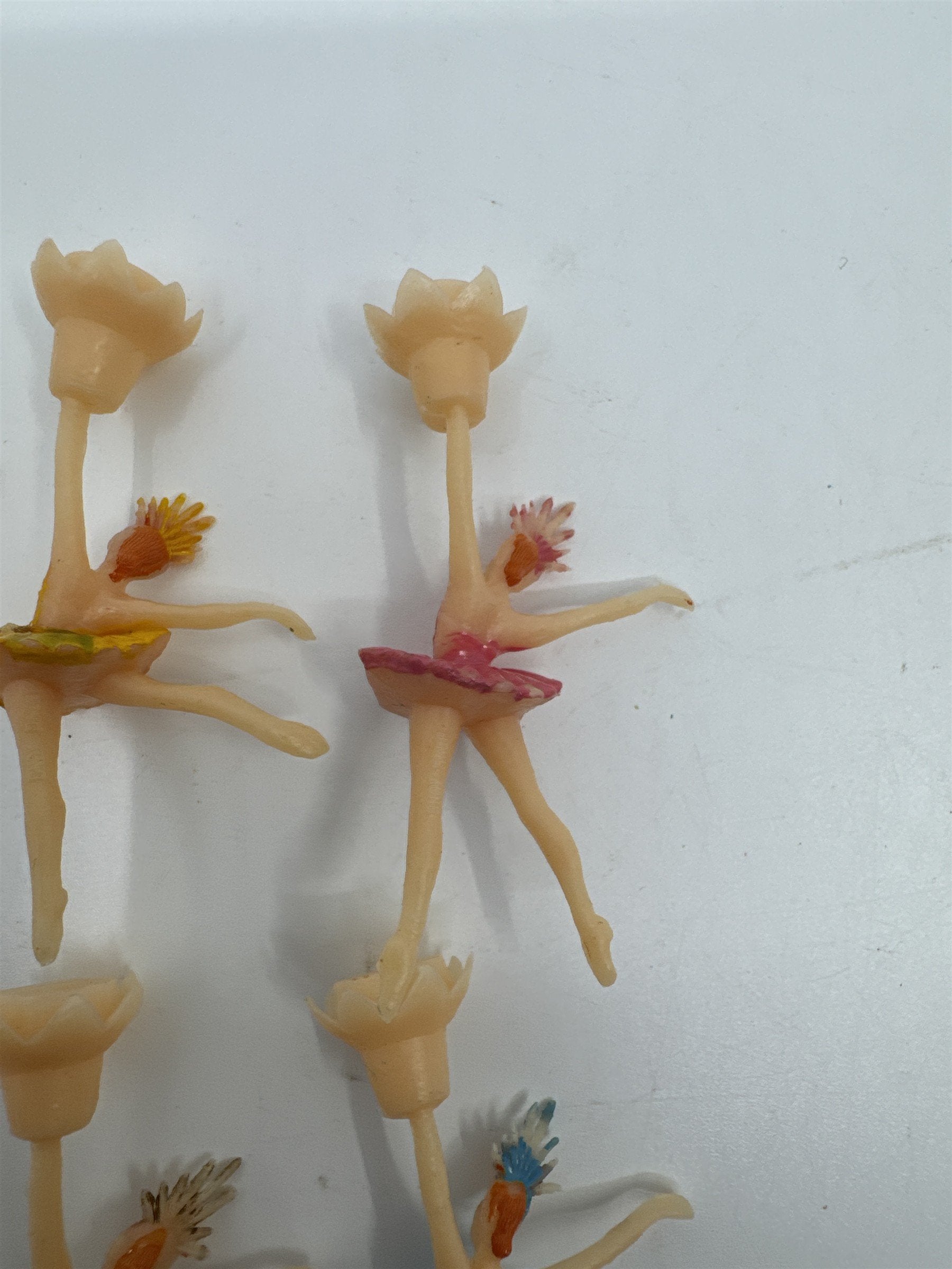 Set of 6 Vintage Ballerina/Tutus Cake Toppers/Candle Holders For Birthday Cakes