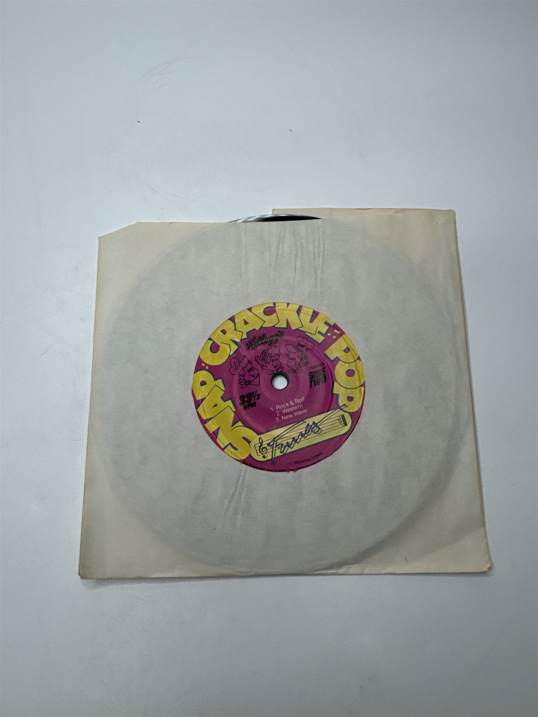 Vintage Snap Crackle Pop Vinyl Record Songs Promotional Giveaway Disk
