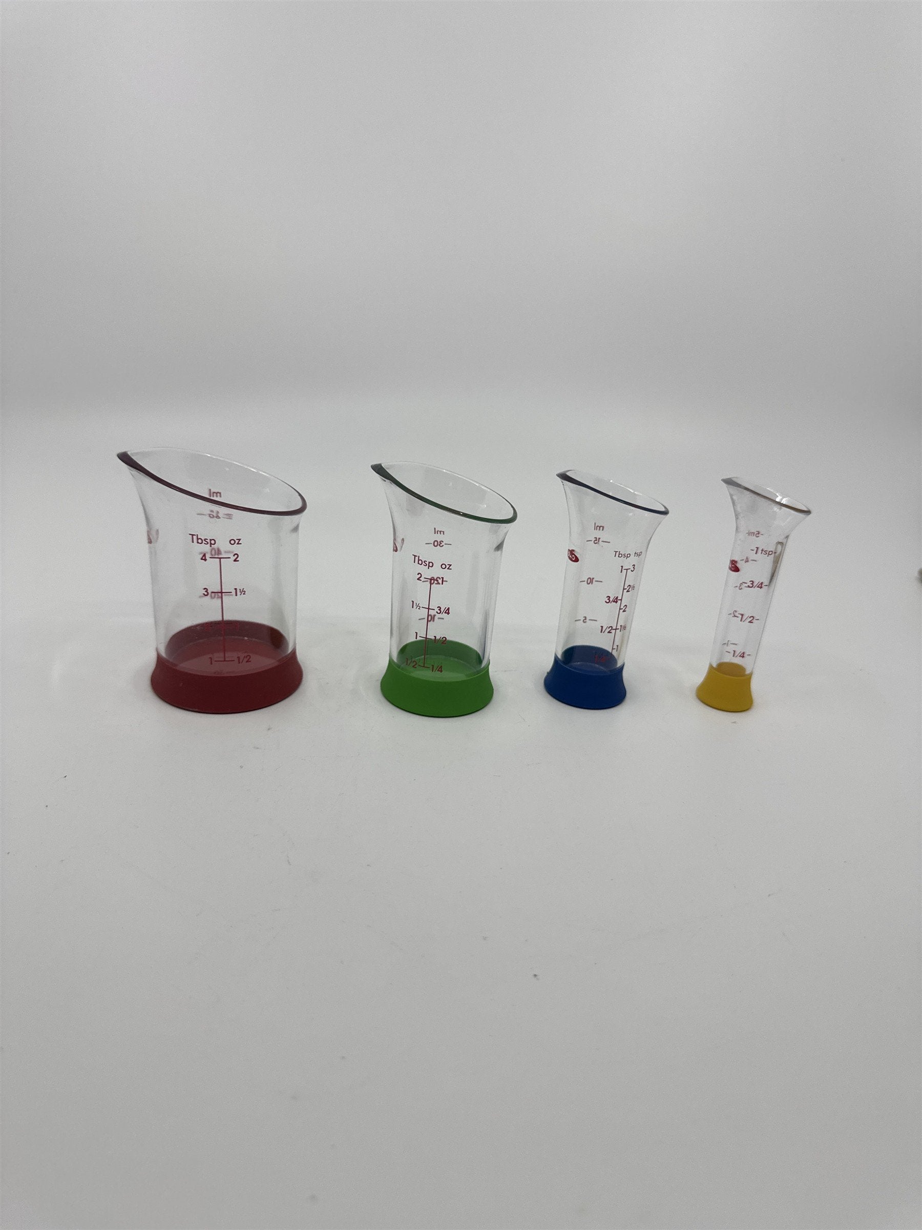 Set Of Four OXO Mini Measuring Beakers 4,2,1 Tablespoon and 1 Teaspoon