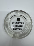 Vintage Glass Charter House Hotel Cigarette Ashtray Collectible Smoking Item