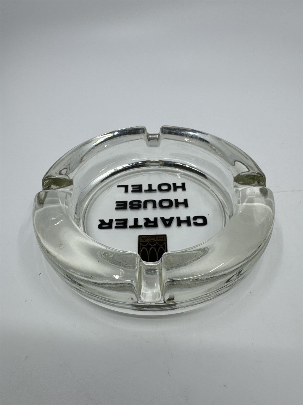 Vintage Glass Charter House Hotel Cigarette Ashtray Collectible Smoking Item