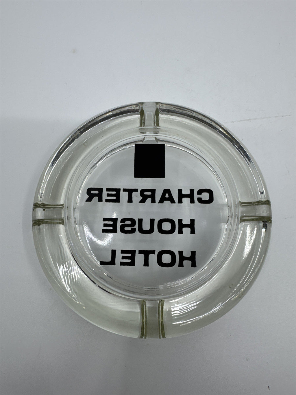 Vintage Glass Charter House Hotel Cigarette Ashtray Collectible Smoking Item