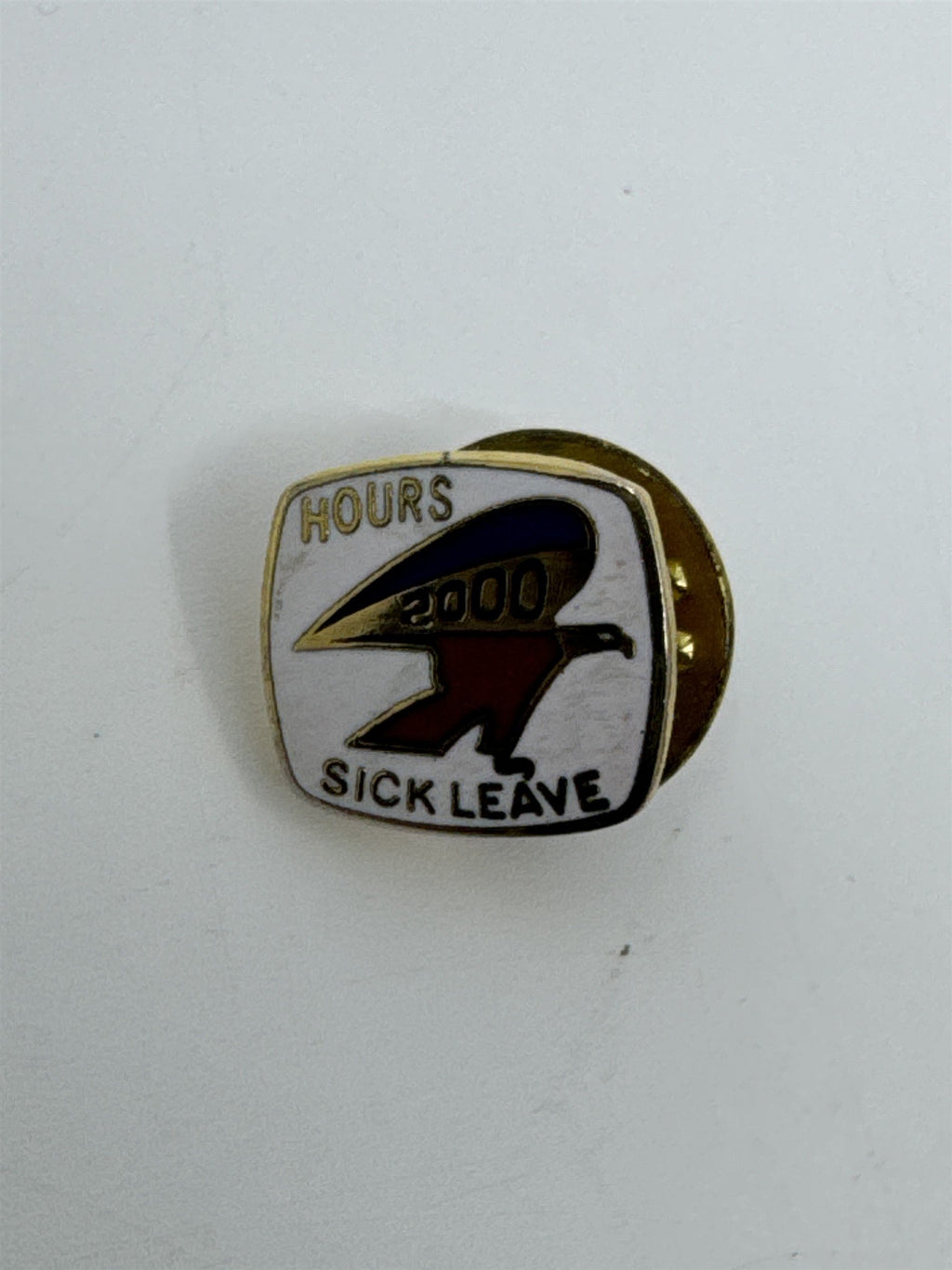 Vintage U. S. Post Office 2000 Hours Sick Leave Pin Red, White and Blue Eagle