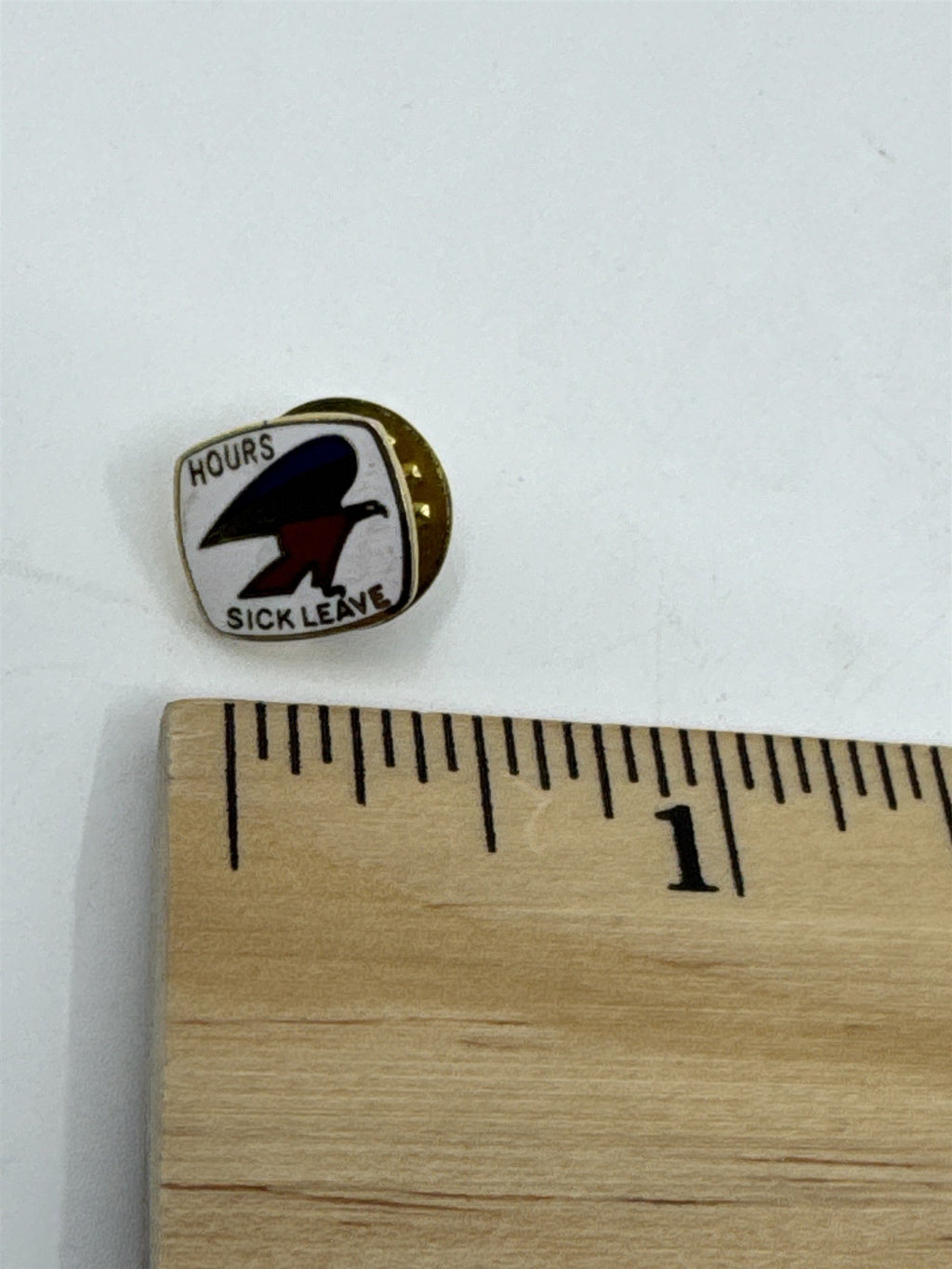 Vintage U. S. Post Office 2000 Hours Sick Leave Pin Red, White and Blue Eagle