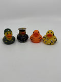 Set of Four Mini Rubber Ducks Army, Marine, Cheetah, Tiger Print Jeep Ducking