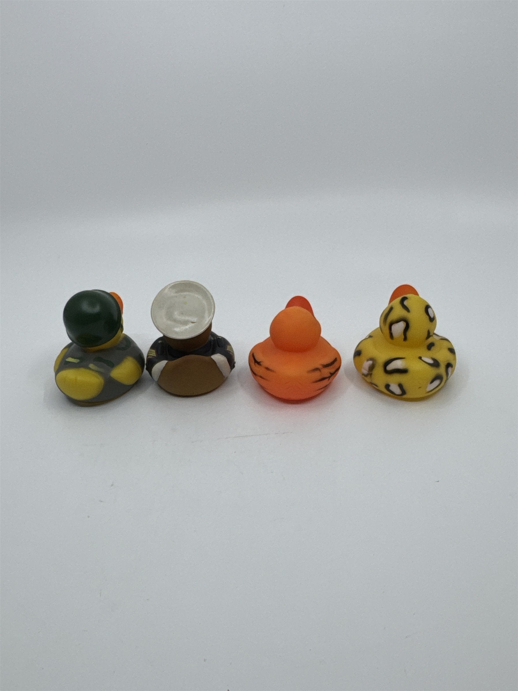 Set of Four Mini Rubber Ducks Army, Marine, Cheetah, Tiger Print Jeep Ducking