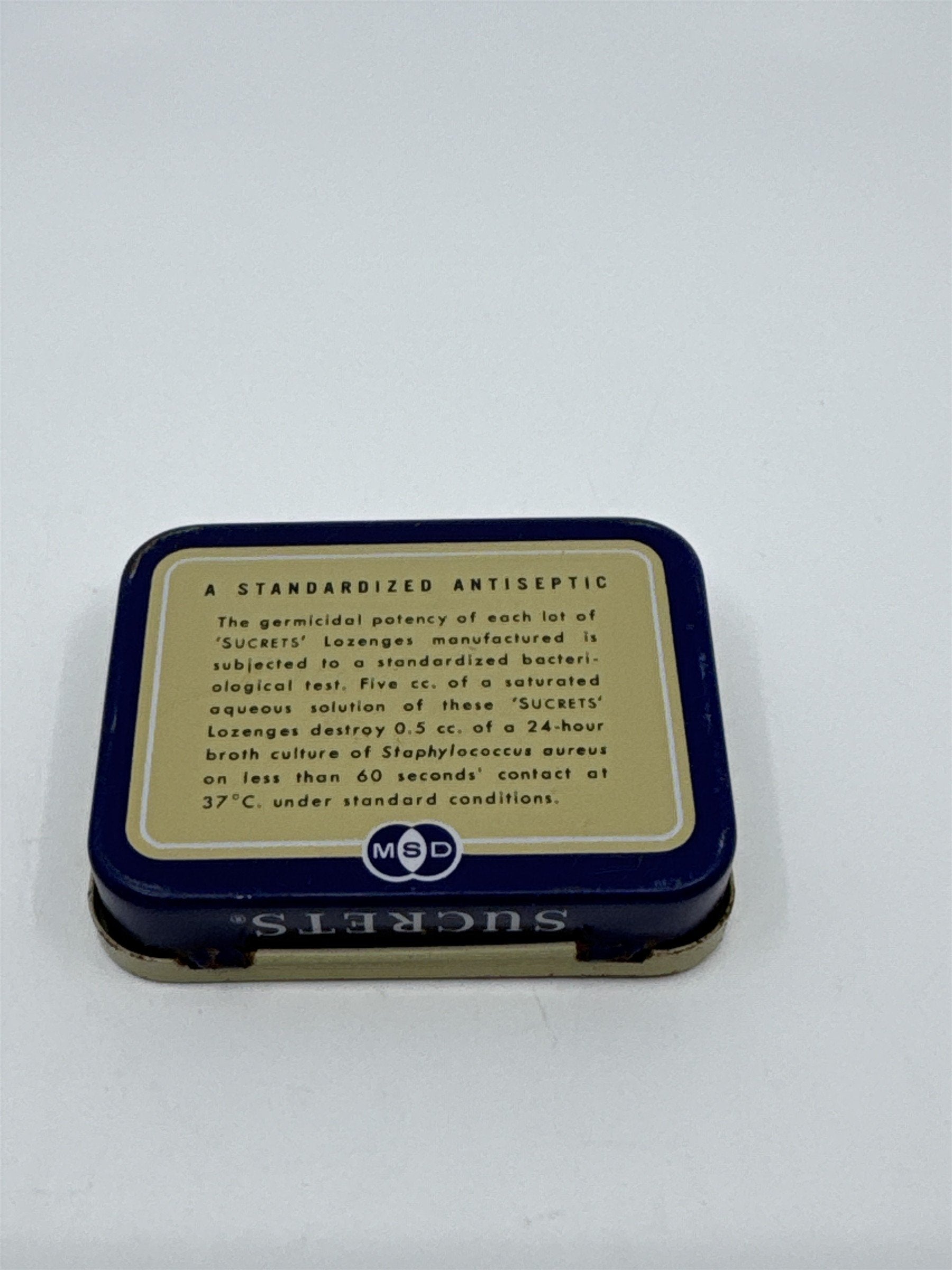 Vintage Sucrets Sharp & Dohme Antiseptic Throat Lozenges Tin Container Philly PA