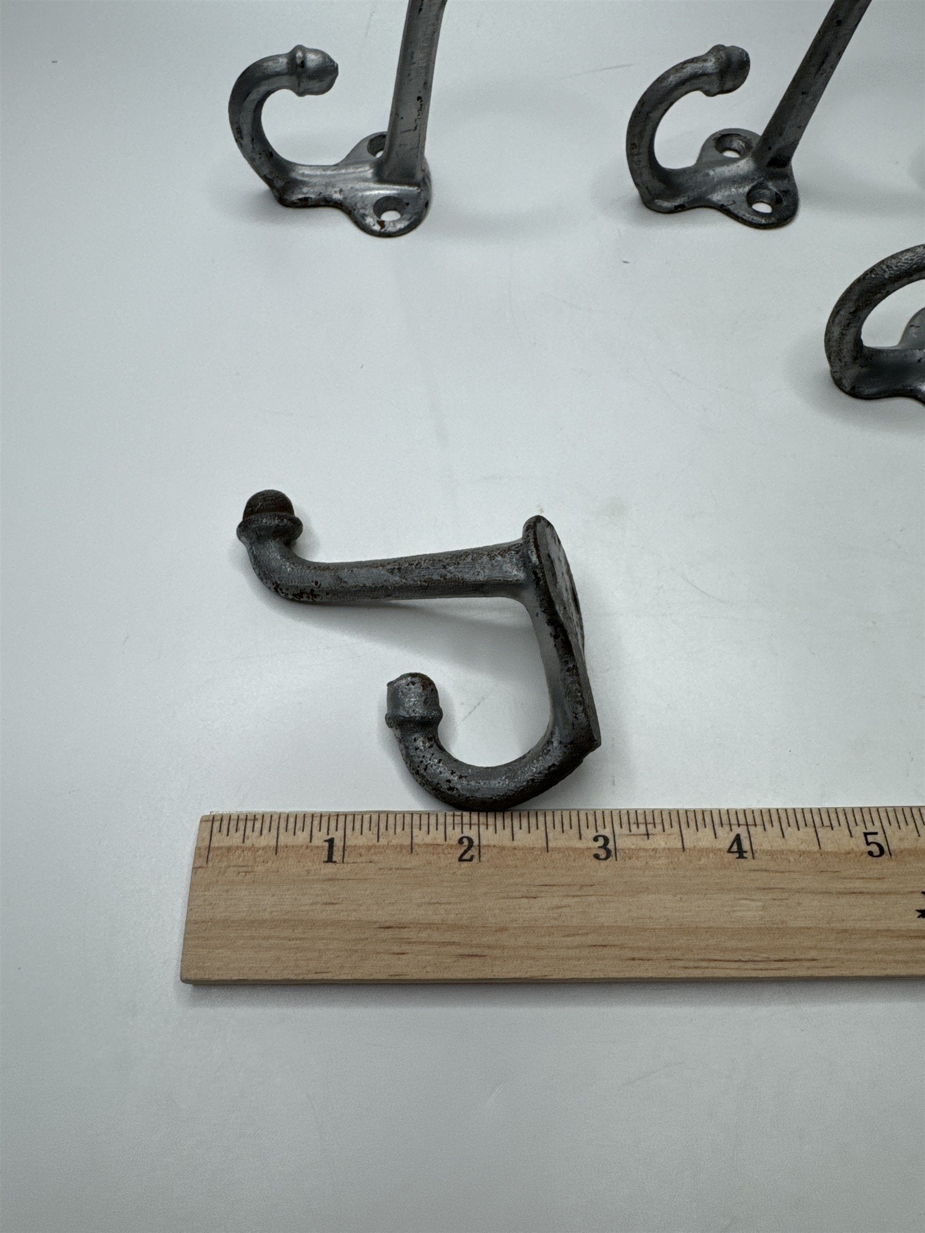 Lot 5 Antique Victorian Cast Iron Acorn Hat Coat Hooks - Architectural Salvage