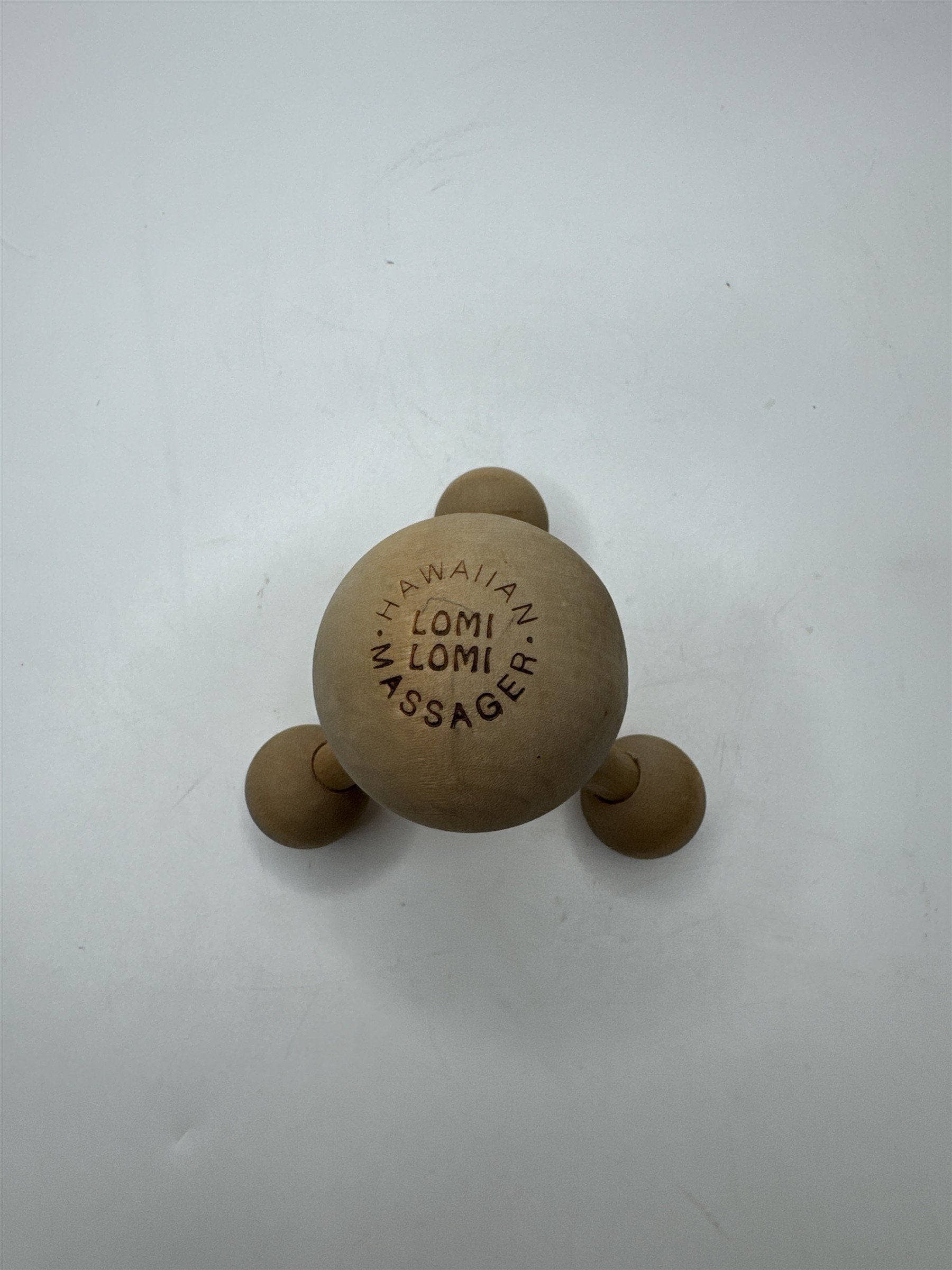 Original Vintage 90s Hawaiian Lomi Lomi Wood Massage Tool Tri-Point