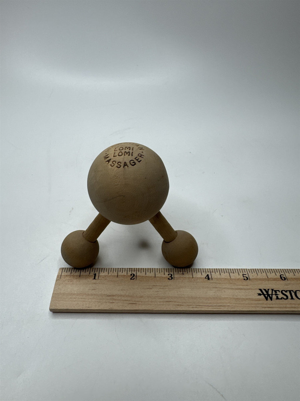 Original Vintage 90s Hawaiian Lomi Lomi Wood Massage Tool Tri-Point