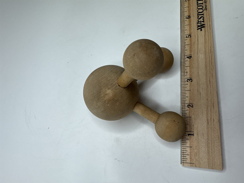 Original Vintage 90s Hawaiian Lomi Lomi Wood Massage Tool Tri-Point