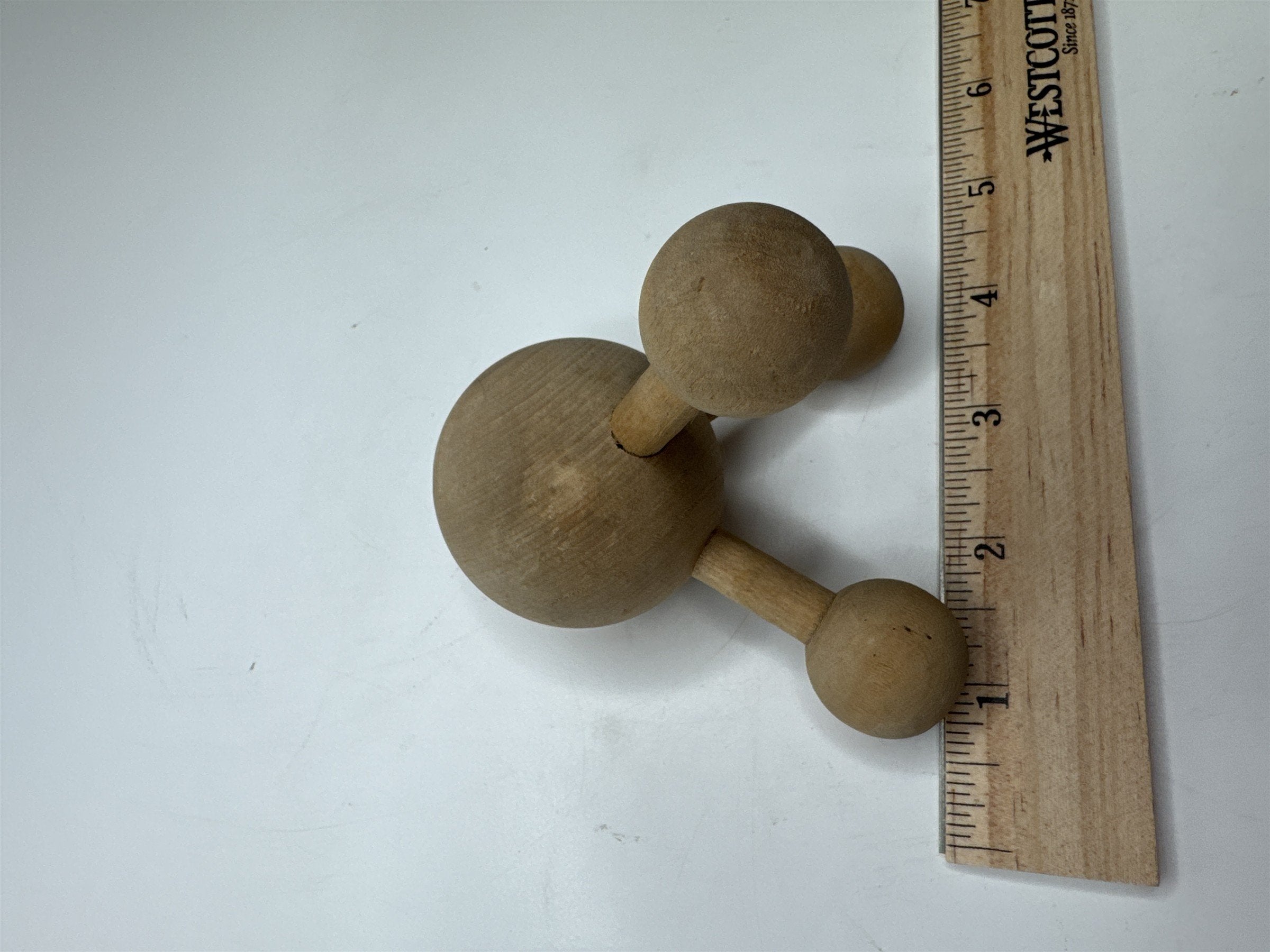 Original Vintage 90s Hawaiian Lomi Lomi Wood Massage Tool Tri-Point