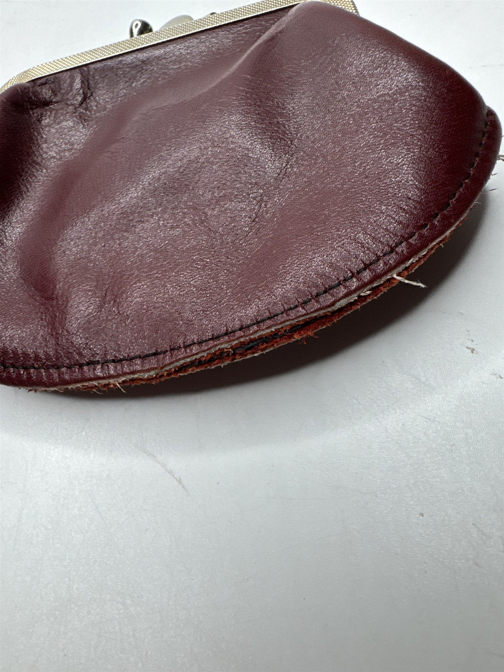 Genuine Leather Red Vintage Coin Purse - Small Ladies Wallet 2-Sided Pouch