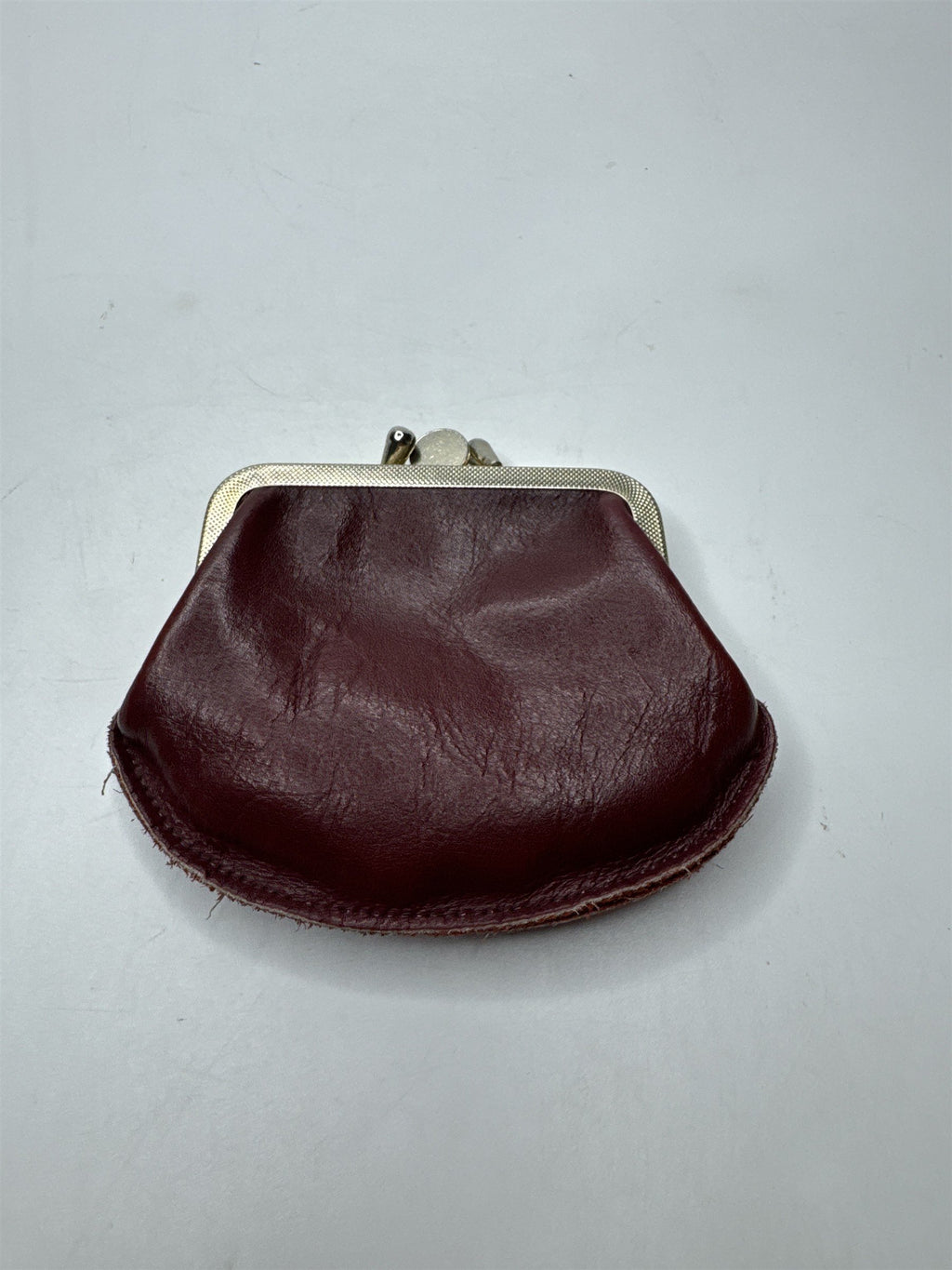 Genuine Leather Red Vintage Coin Purse - Small Ladies Wallet 2-Sided Pouch