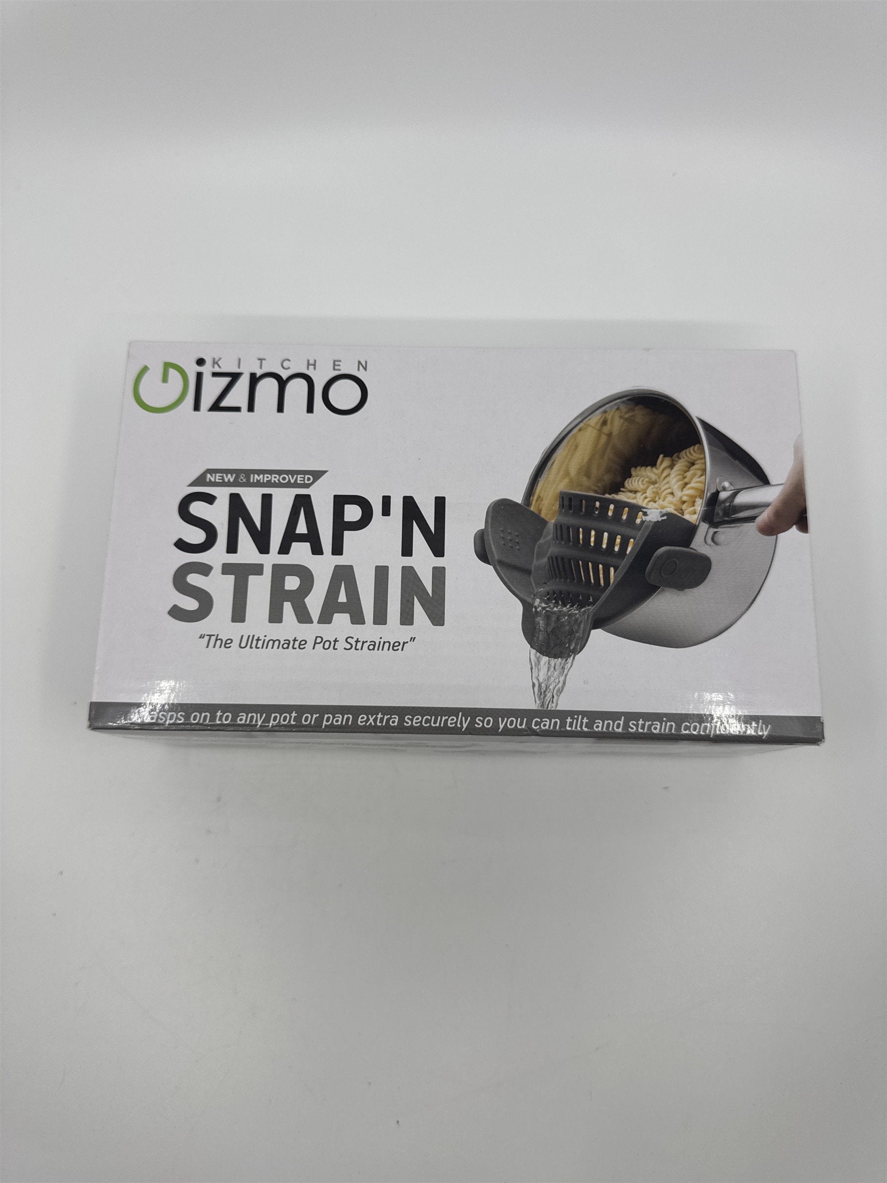 Gizmo Snap'N Strain Silicone Pot Strainer Clip On Strainer for Pots and Pans