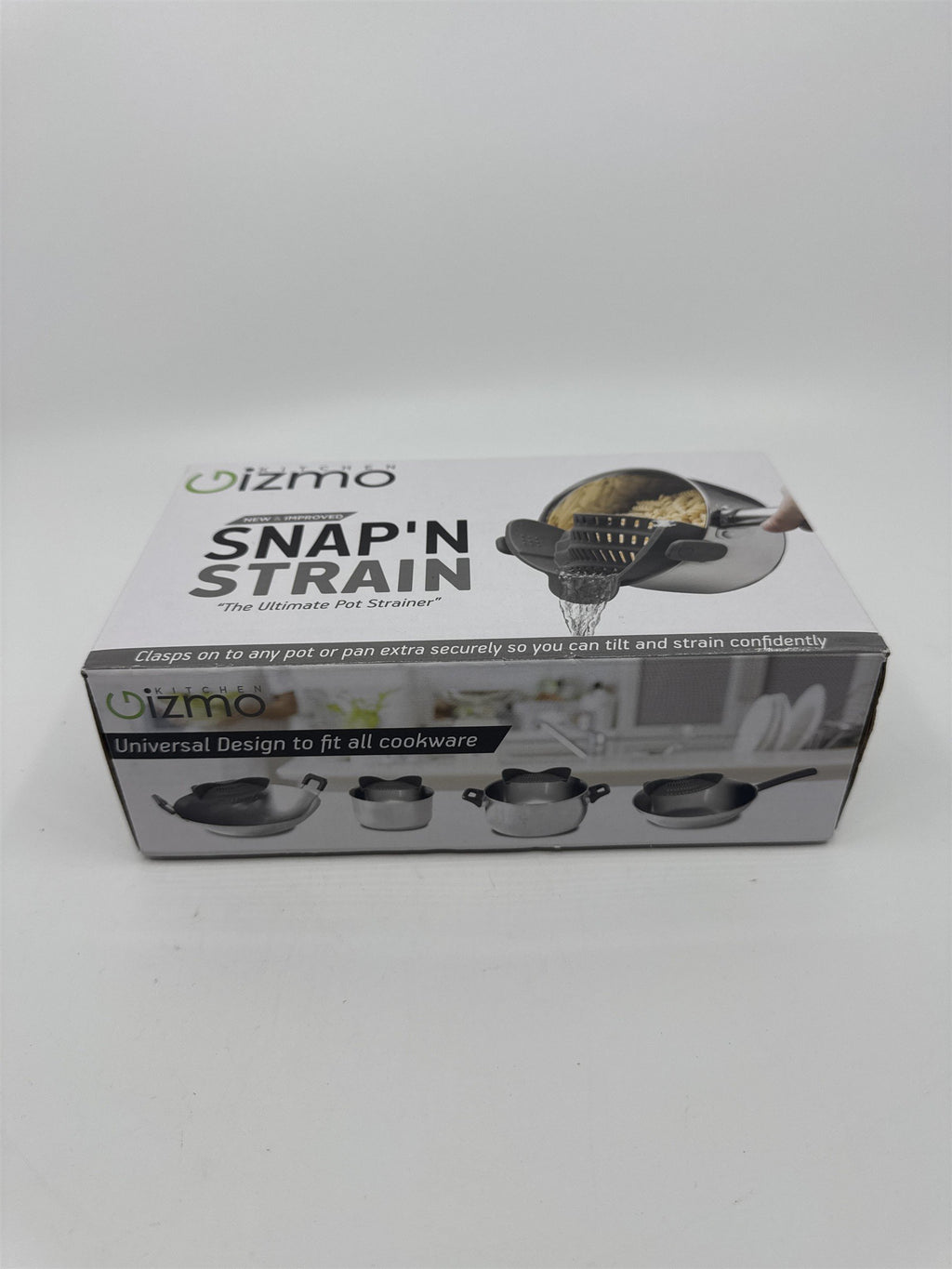 Gizmo Snap'N Strain Silicone Pot Strainer Clip On Strainer for Pots and Pans