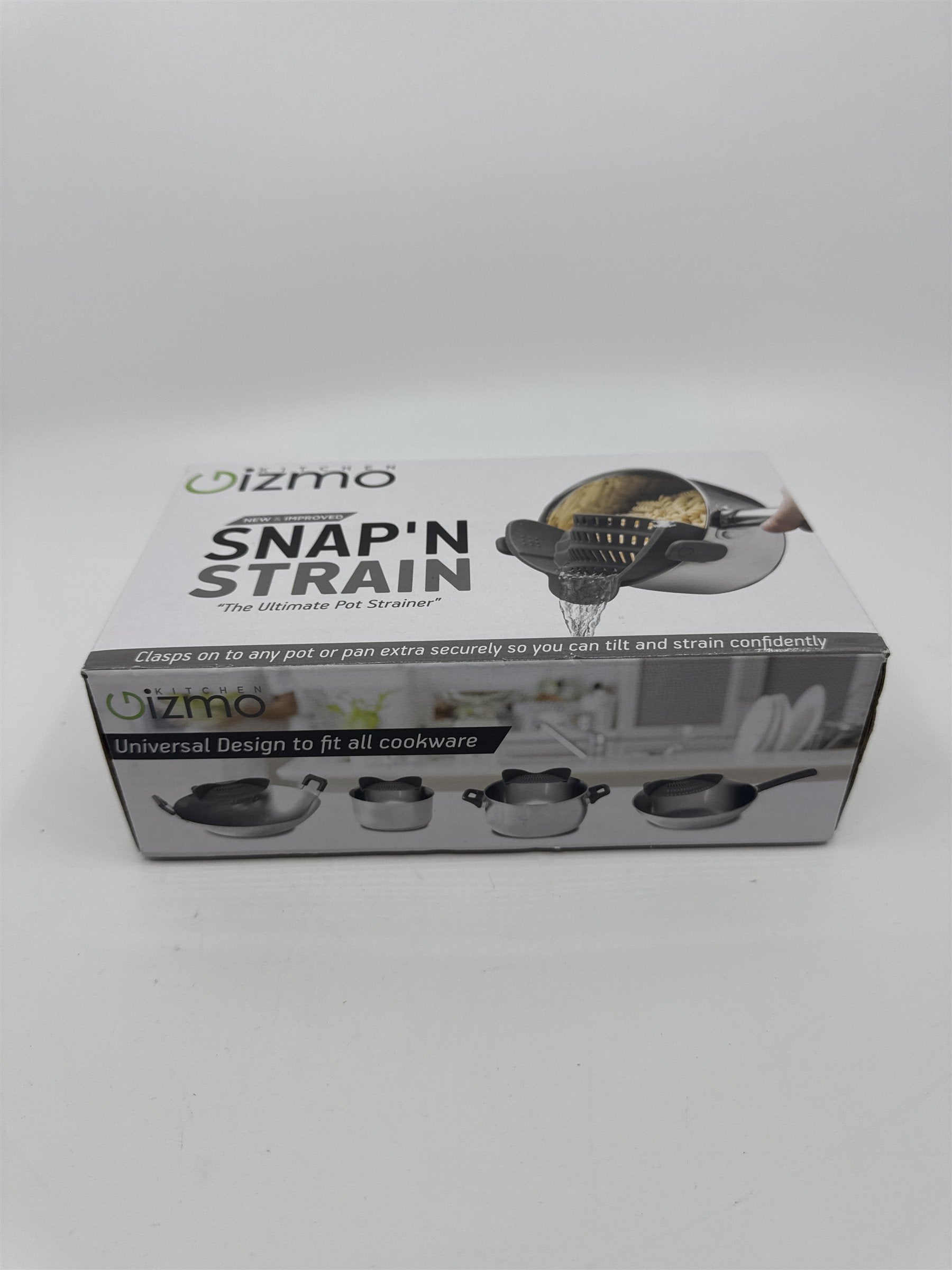 Gizmo Snap'N Strain Silicone Pot Strainer Clip On Strainer for Pots and Pans