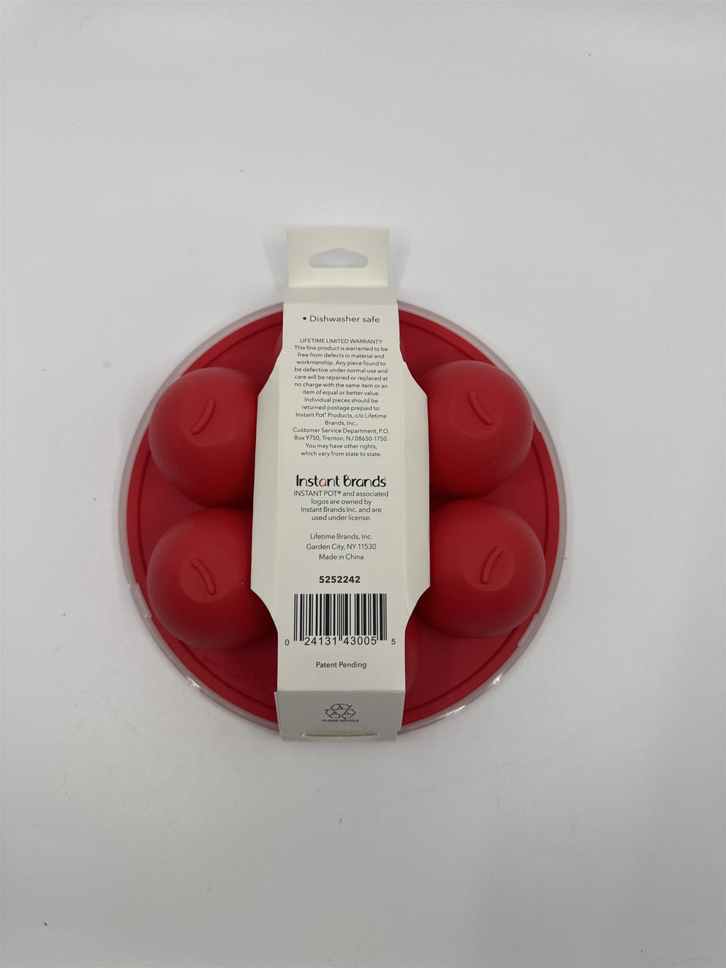 Instant Pot Red Silicone Egg Bite Mold With Lid For Muffins and Cupcakes 6-8 Qt