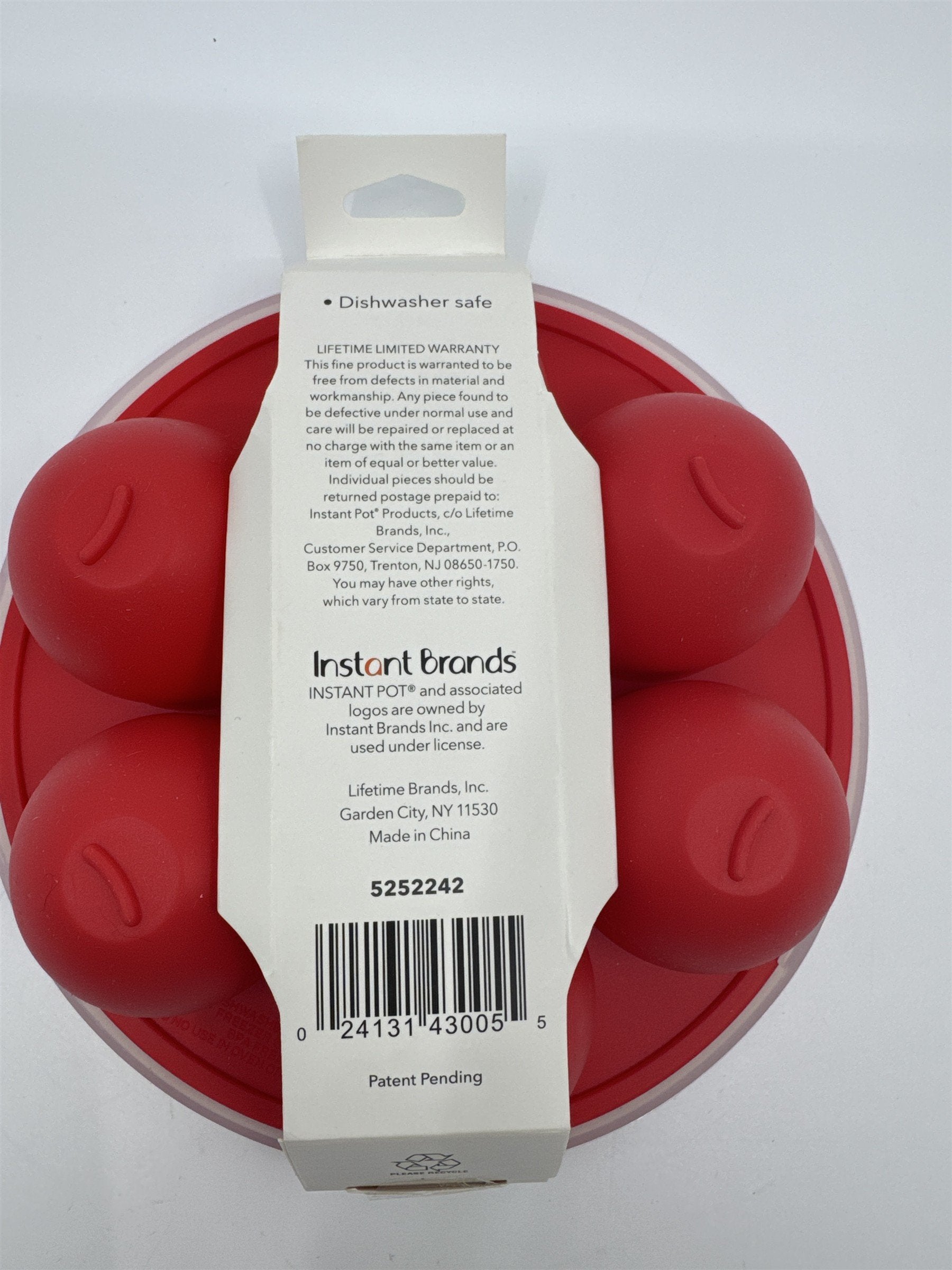 Instant Pot Red Silicone Egg Bite Mold With Lid For Muffins and Cupcakes 6-8 Qt