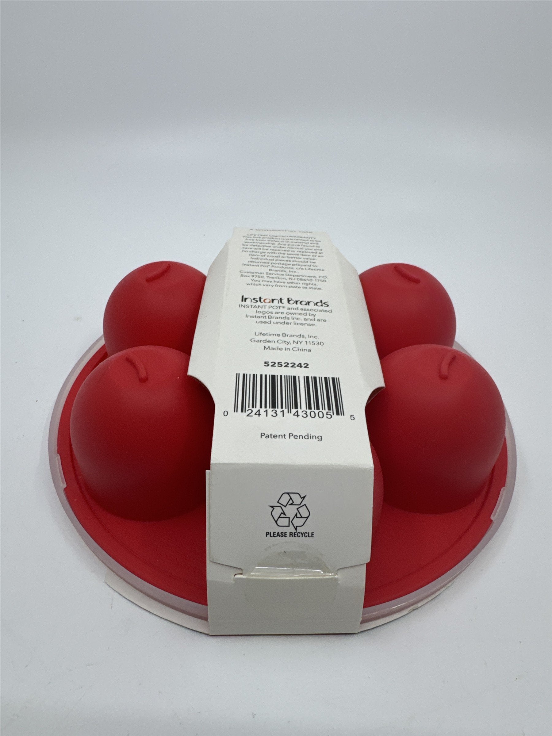 Instant Pot Red Silicone Egg Bite Mold With Lid For Muffins and Cupcakes 6-8 Qt
