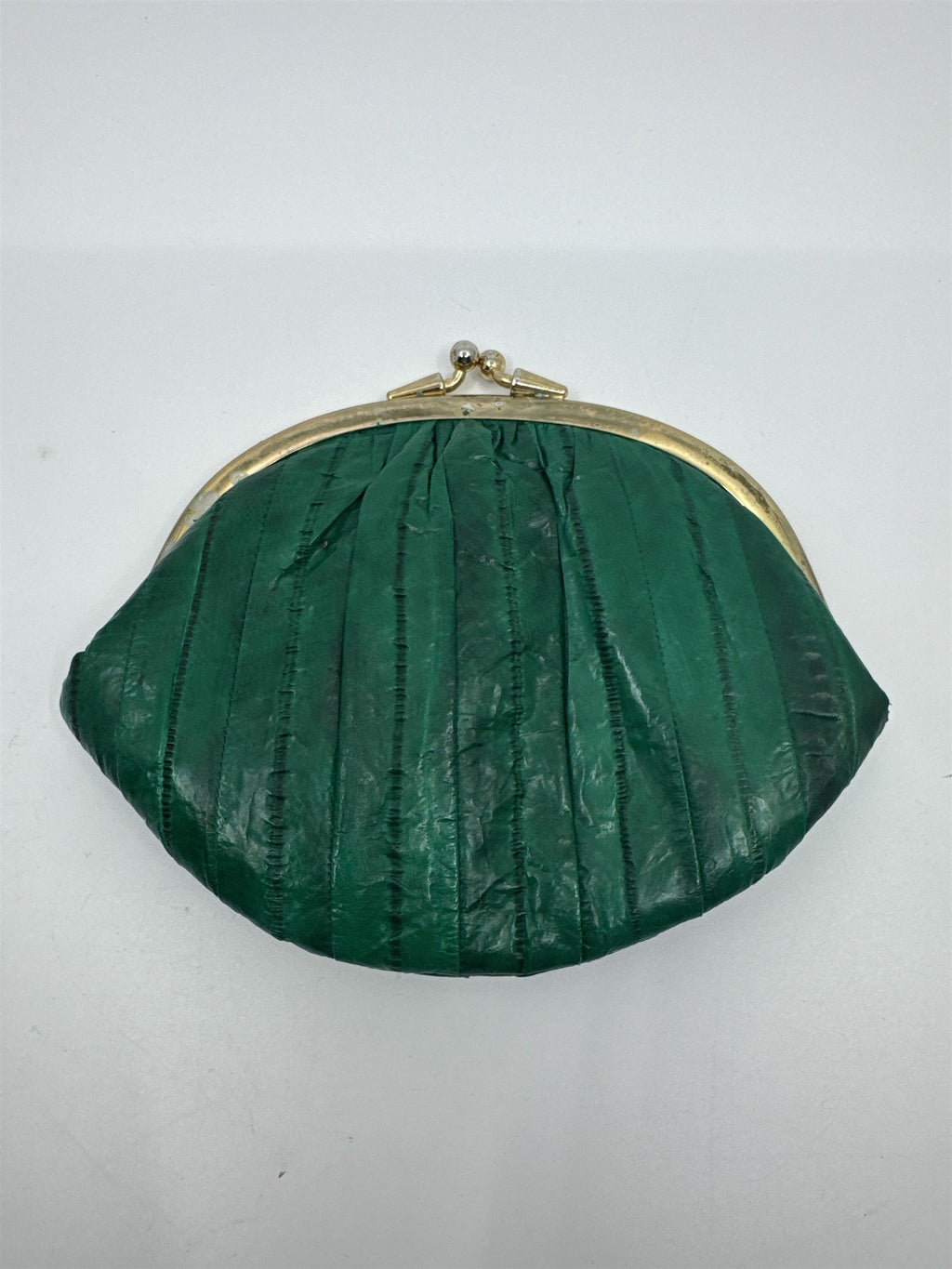 Vintage Green Eel Skin Coin Purse/Wallet with Two Compartments