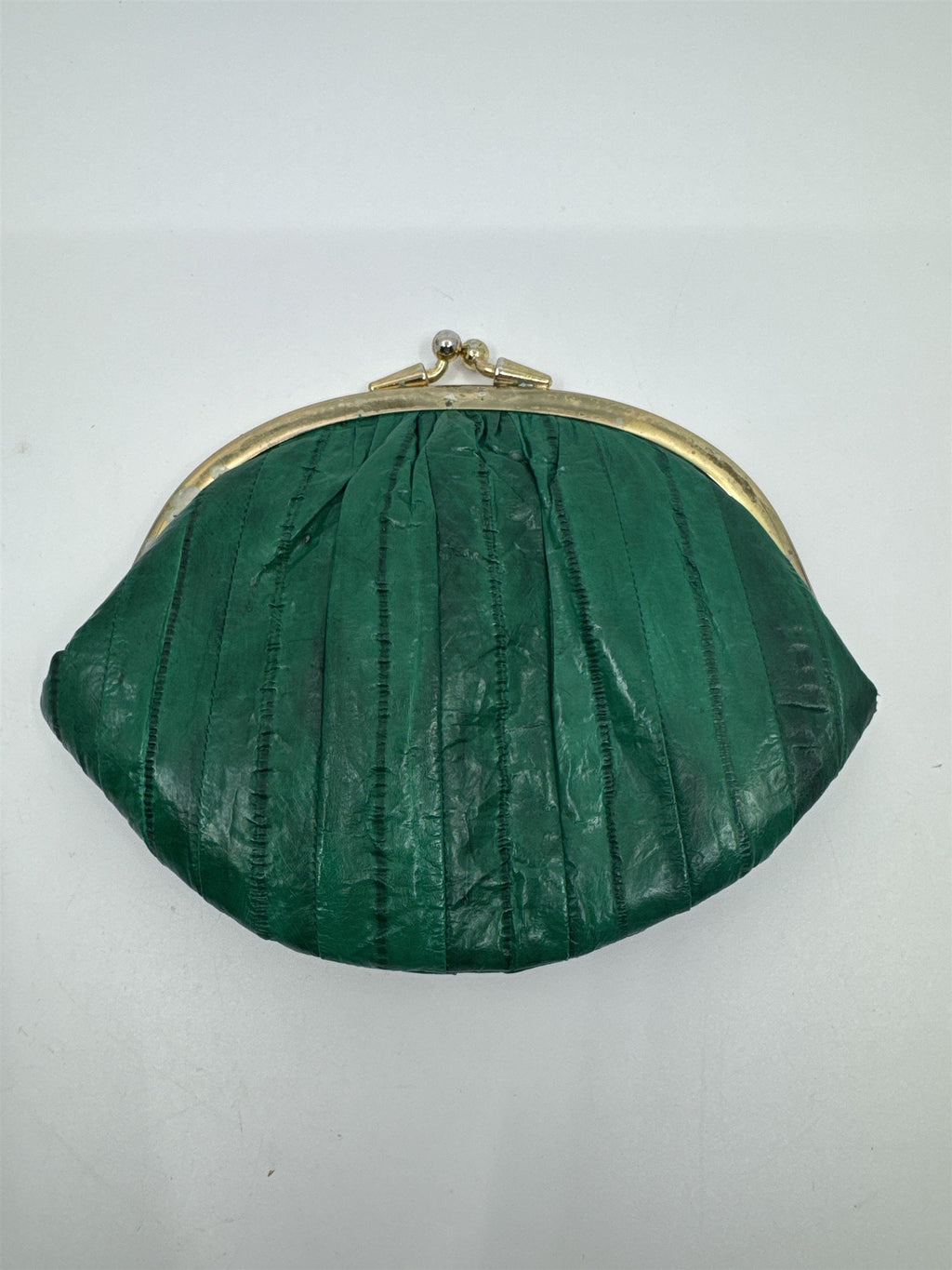 Vintage Green Eel Skin Coin Purse/Wallet with Two Compartments