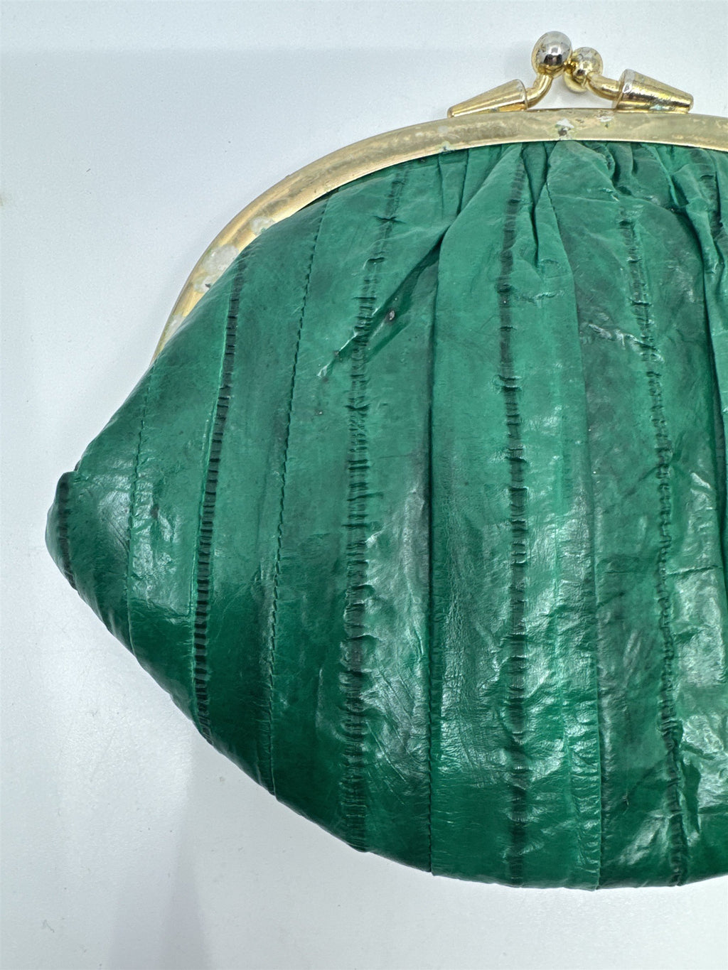 Vintage Green Eel Skin Coin Purse/Wallet with Two Compartments