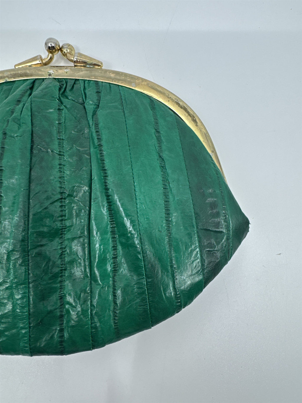 Vintage Green Eel Skin Coin Purse/Wallet with Two Compartments