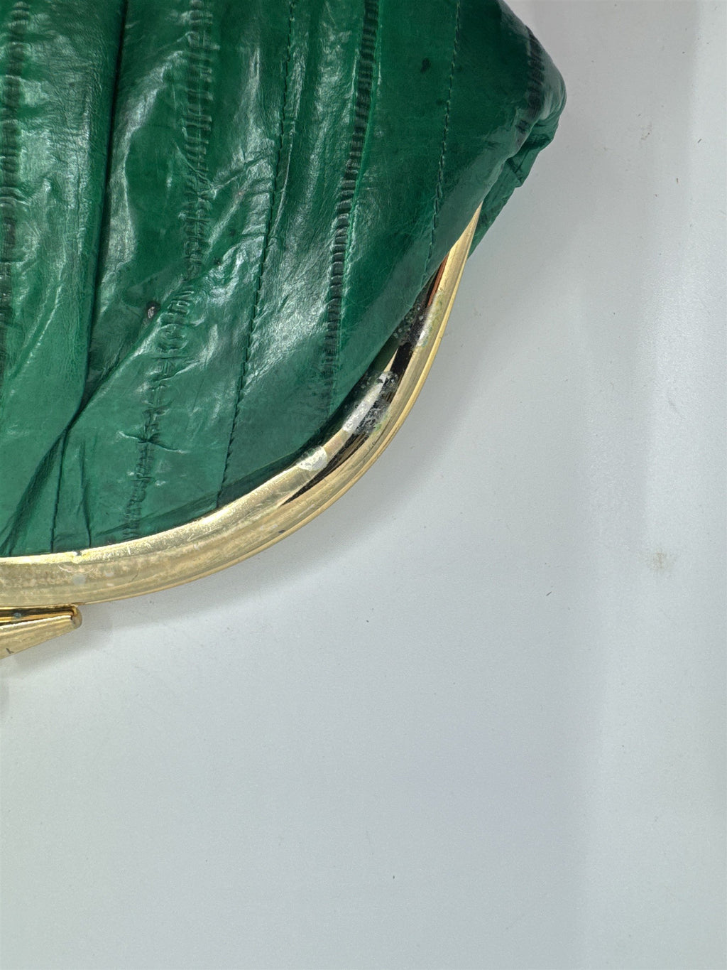 Vintage Green Eel Skin Coin Purse/Wallet with Two Compartments