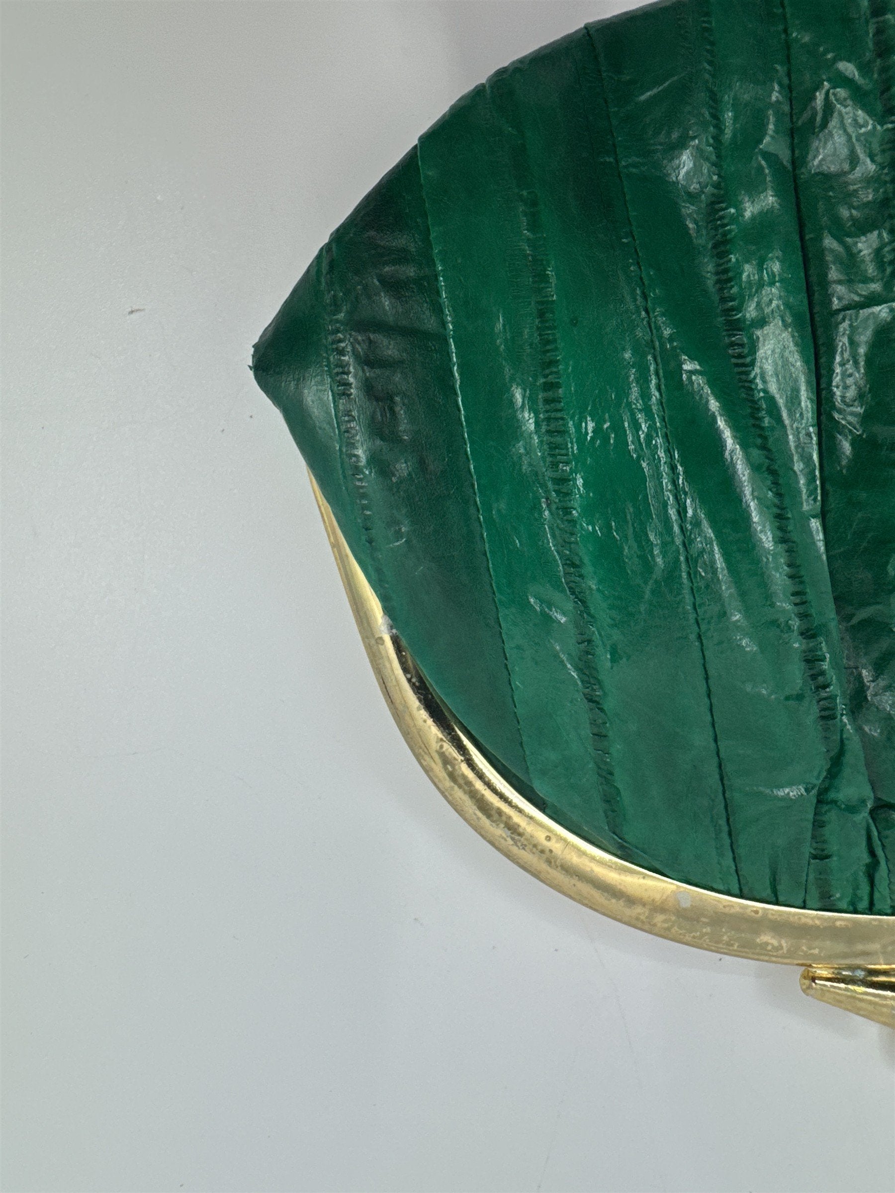 Vintage Green Eel Skin Coin Purse/Wallet with Two Compartments