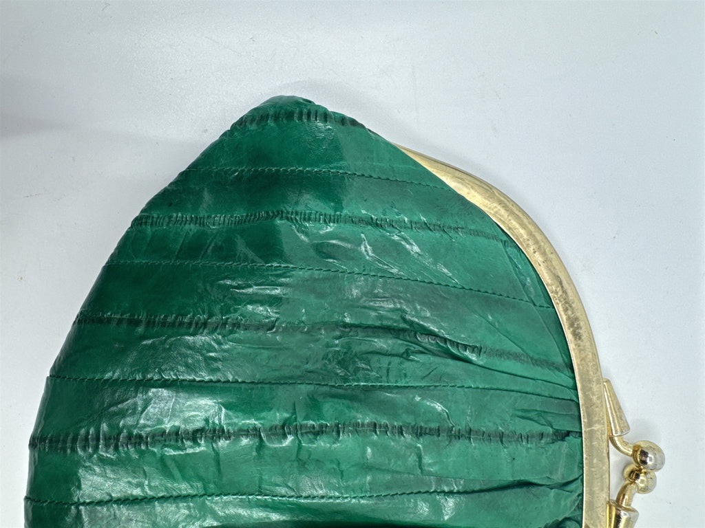 Vintage Green Eel Skin Coin Purse/Wallet with Two Compartments
