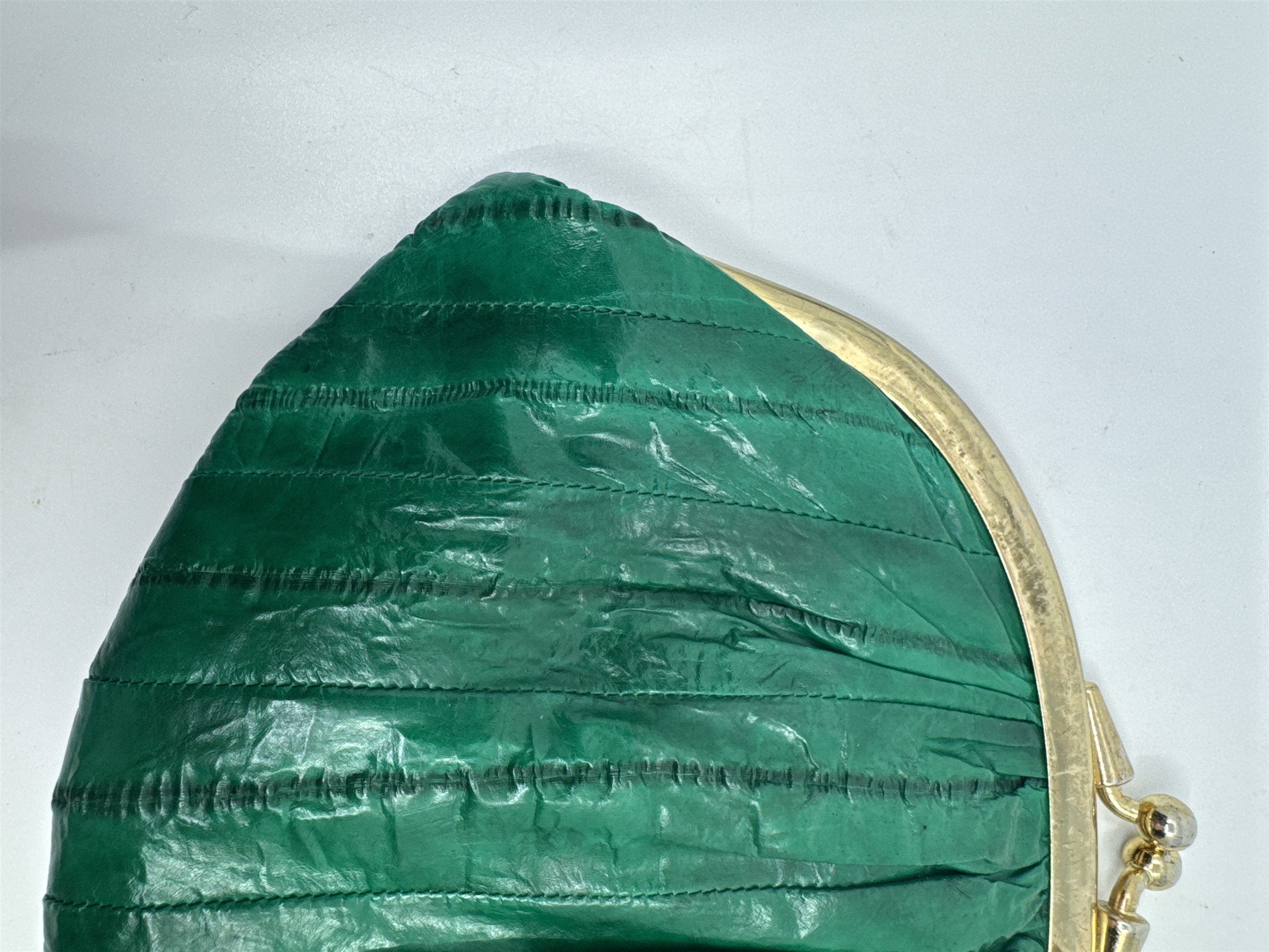 Vintage Green Eel Skin Coin Purse/Wallet with Two Compartments