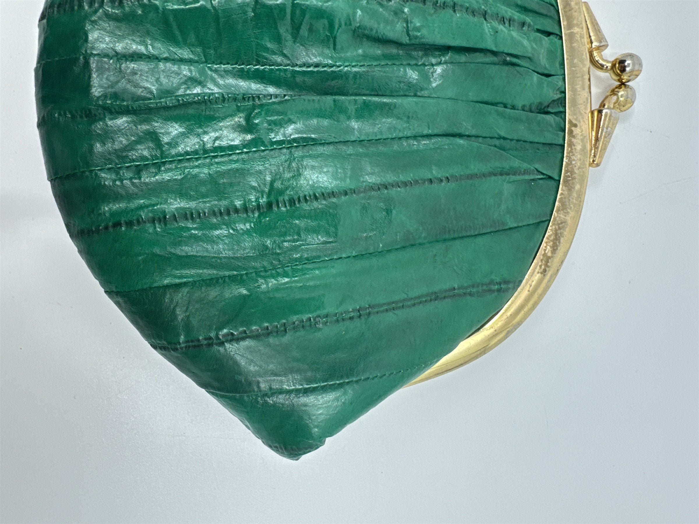 Vintage Green Eel Skin Coin Purse/Wallet with Two Compartments