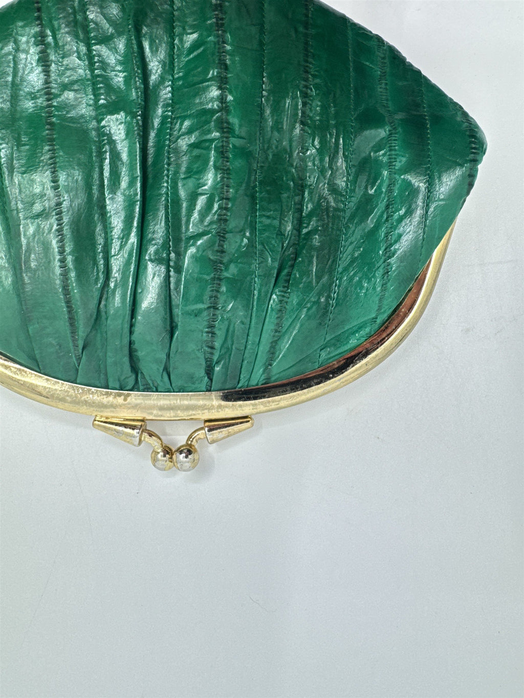 Vintage Green Eel Skin Coin Purse/Wallet with Two Compartments