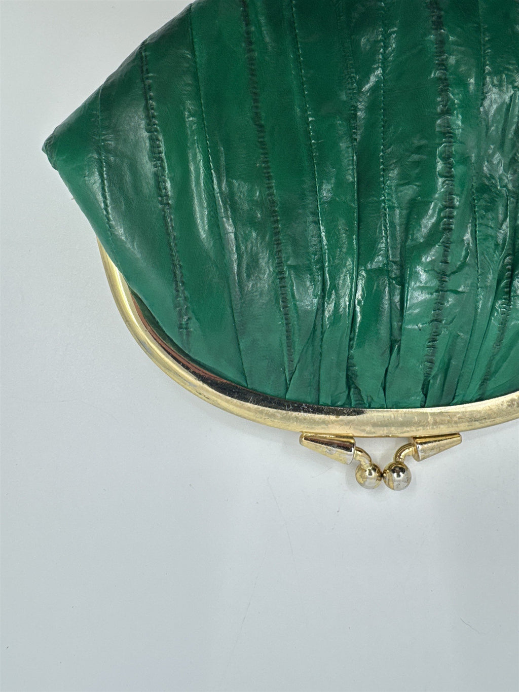 Vintage Green Eel Skin Coin Purse/Wallet with Two Compartments