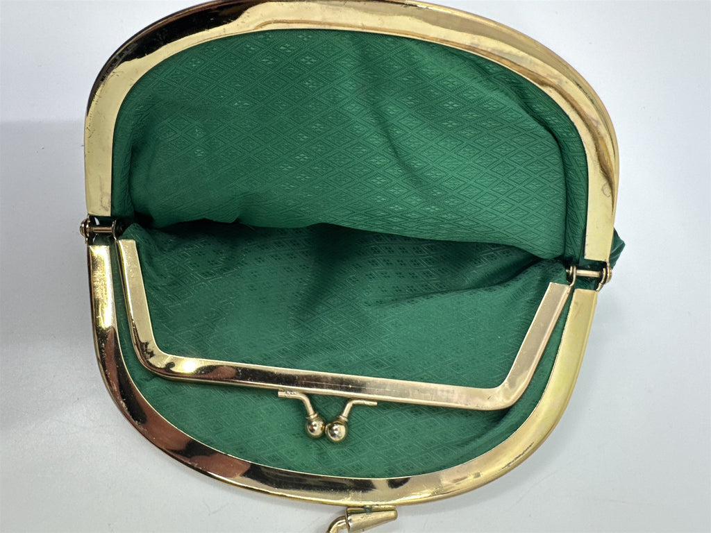 Vintage Green Eel Skin Coin Purse/Wallet with Two Compartments