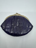 Vintage Purple Eel Skin Coin Purse/Wallet with Two Compartments