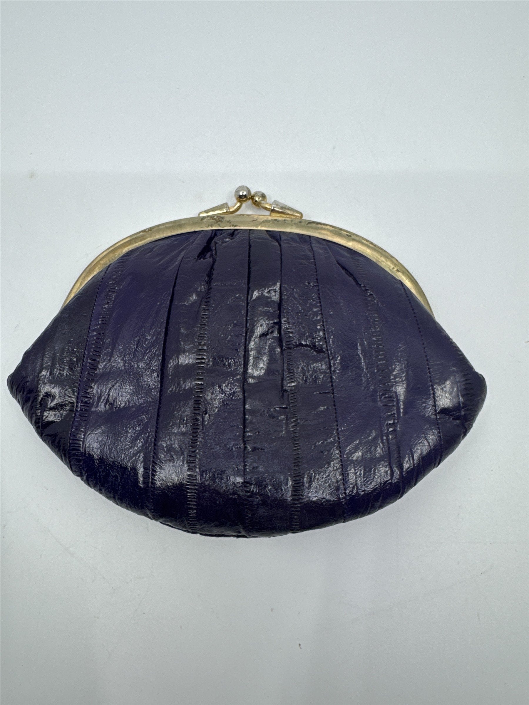 Vintage Purple Eel Skin Coin Purse/Wallet with Two Compartments