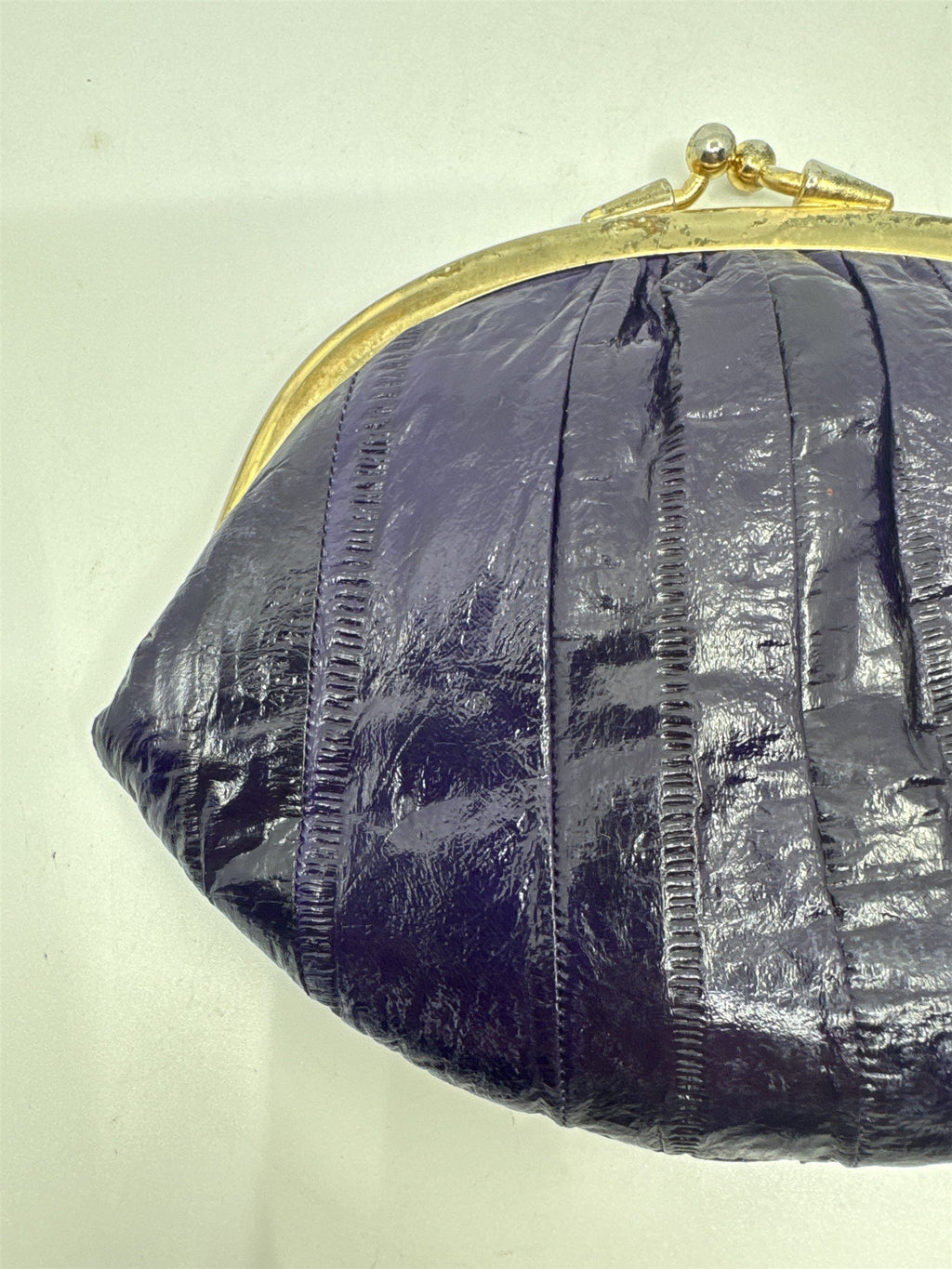 Vintage Purple Eel Skin Coin Purse/Wallet with Two Compartments