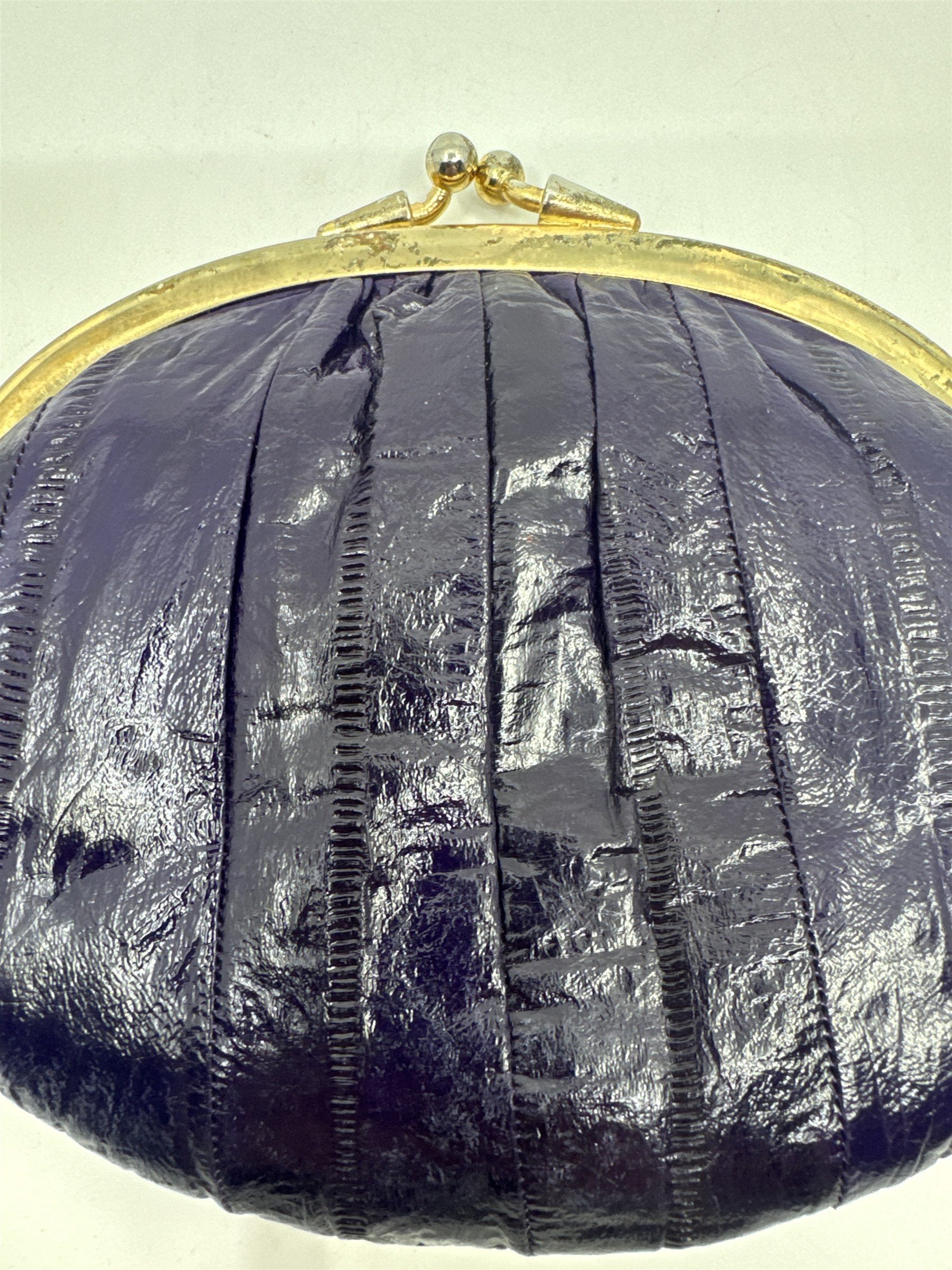 Vintage Purple Eel Skin Coin Purse/Wallet with Two Compartments